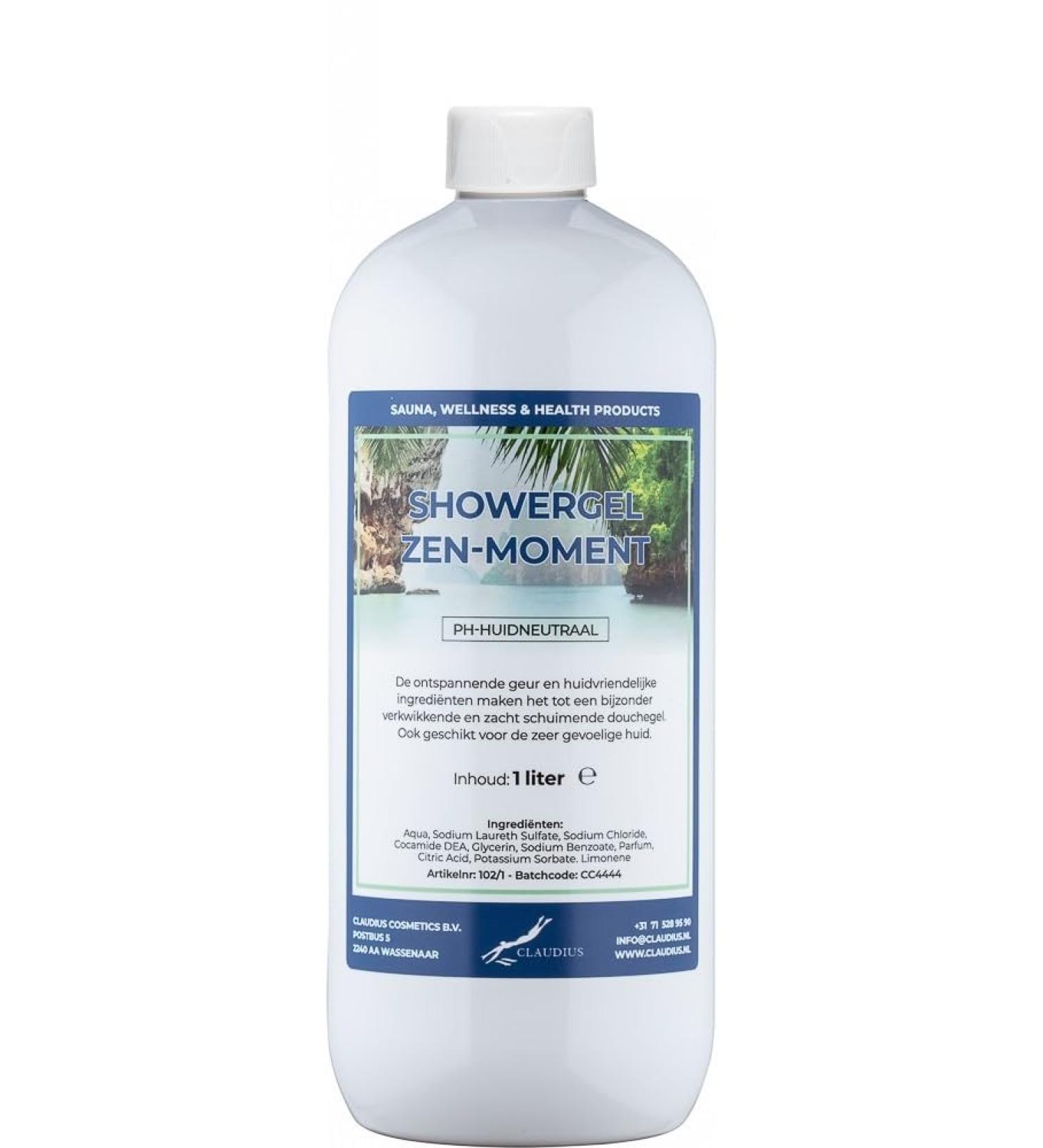 Claudius Showergel Zen Moment 1 liter met dop wit