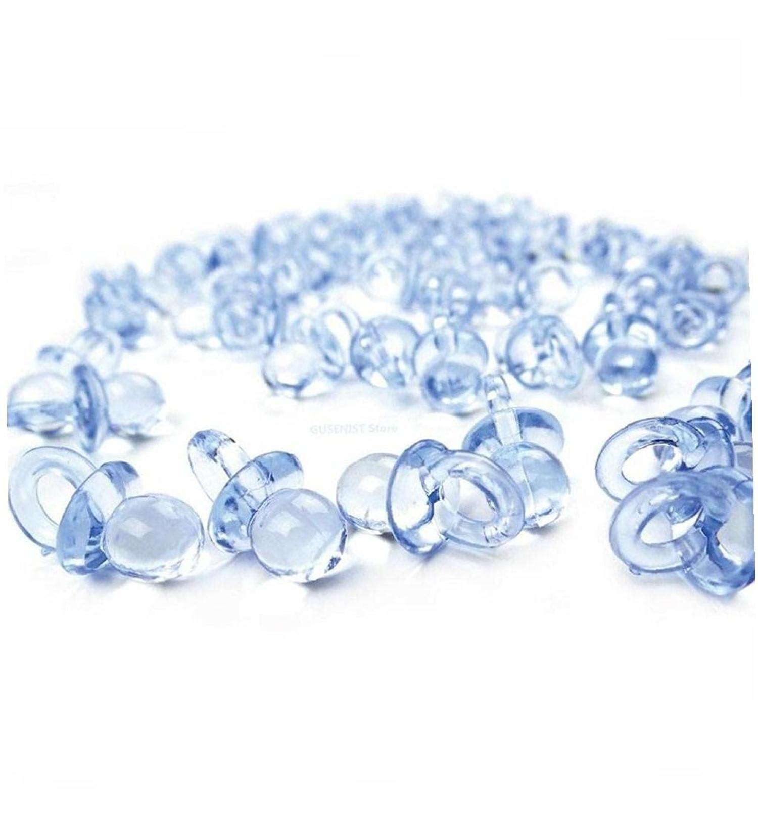 50Pcs Transparent Acrylic Mini Pacifier - Baby Shower Cake Decoration & Birthday Gift | DIY Party Supplies - Buy Online on GoSupps.com