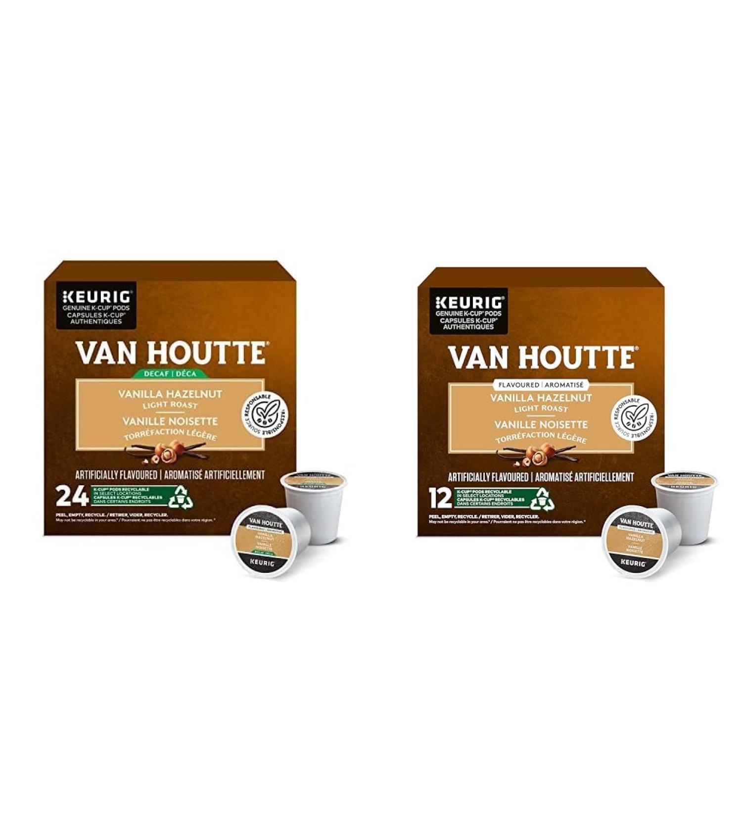 Van Houtte Vanilla Hazelnut Decaf K-Cup Coffee Pods 24 Count For Keurig Coffee Makers & Vanilla Hazelnut K-Cup Coffee Pods 12 Count For Keurig Coffee Makers - Buy Online on GoSupps.com
