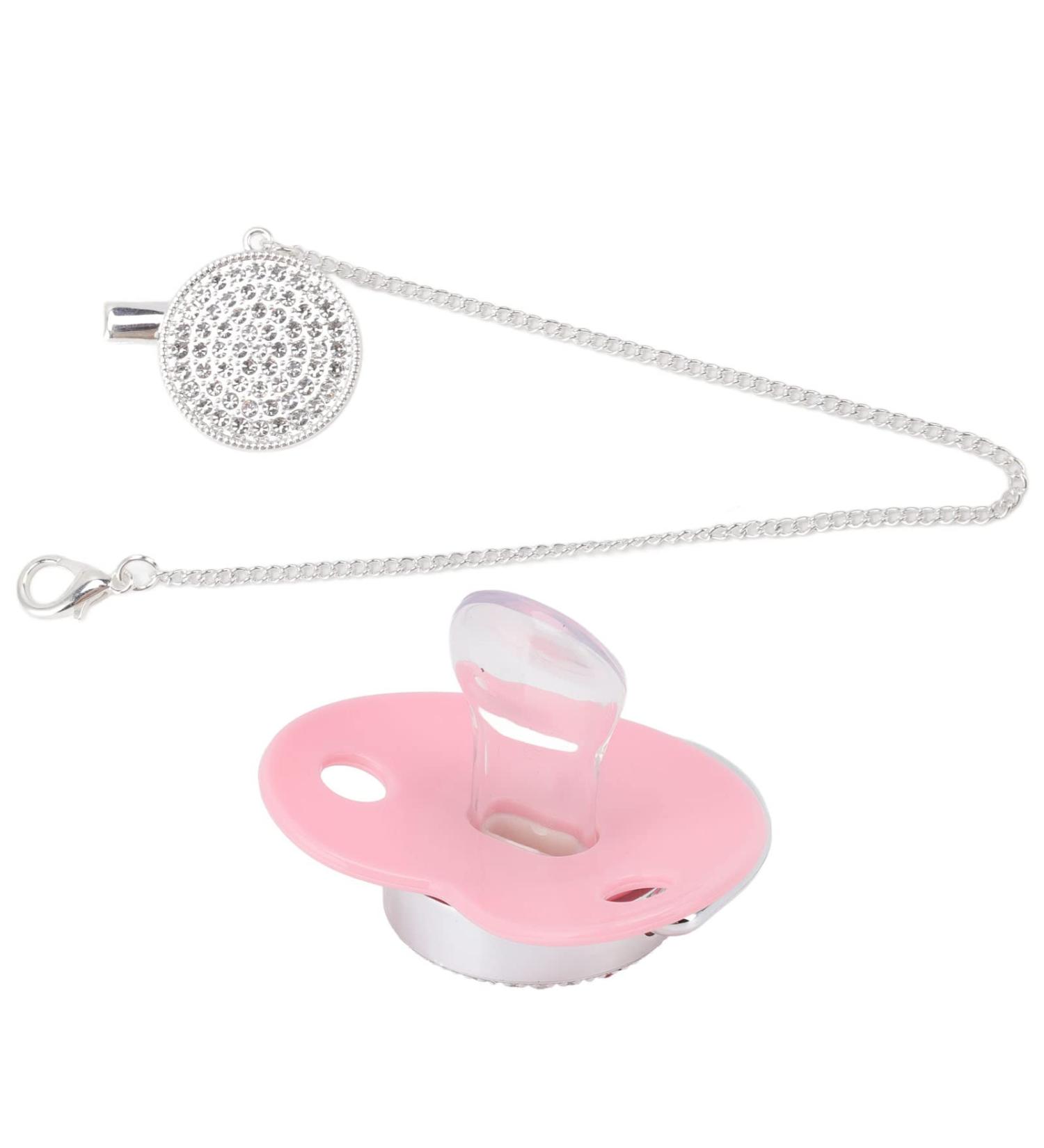 Silicone Mini Pacifier & Clip for DIY Baby Shower - Newborn Accessories for Boys & Girls (Pink) - International Shipping Available - Buy Online on GoSupps.com