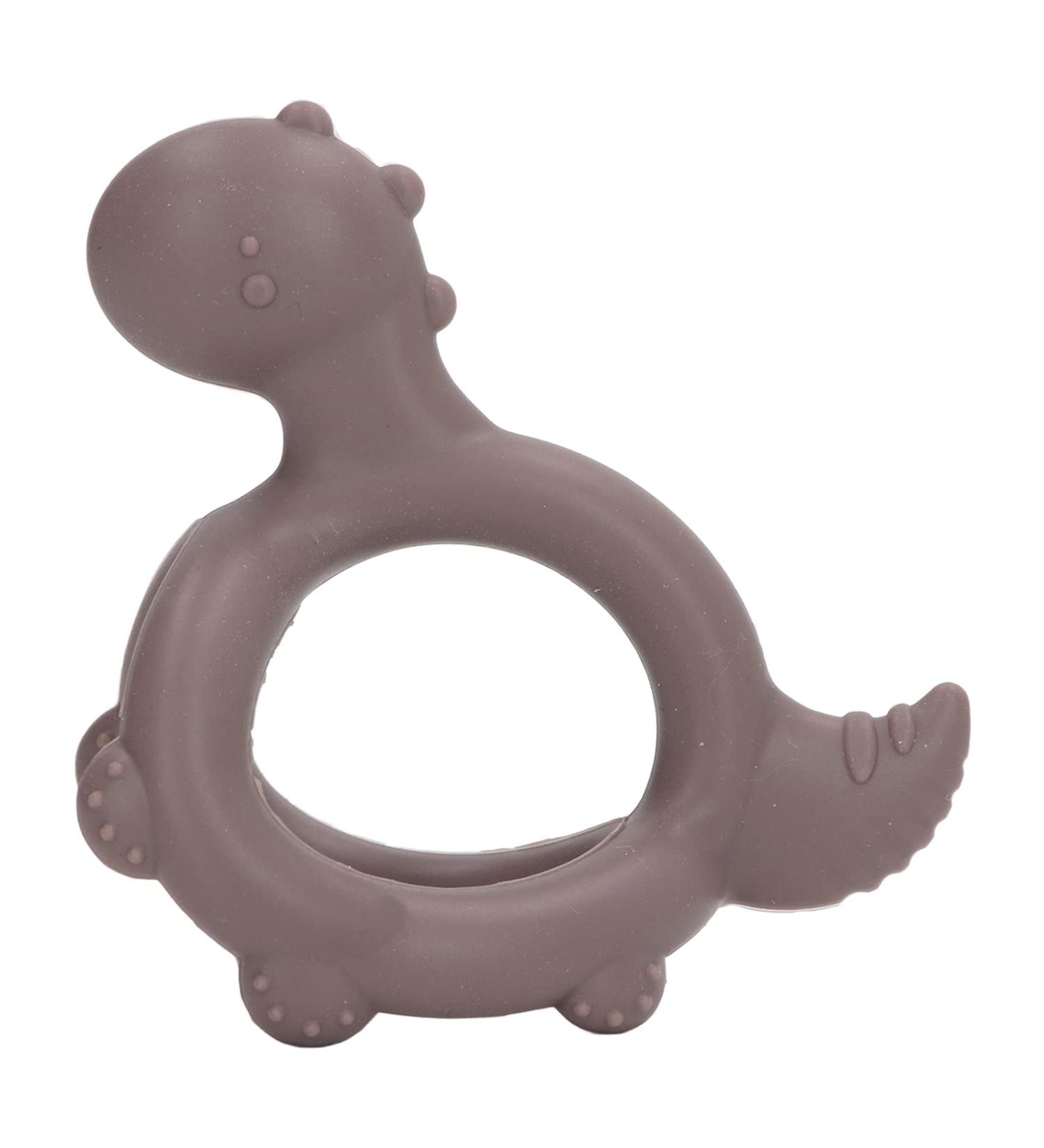 Baby Toddler Teethers Silicone Dinosaur Shape Teething Chew Toy for Newborn (Light Gray) - Buy Online on GoSupps.com