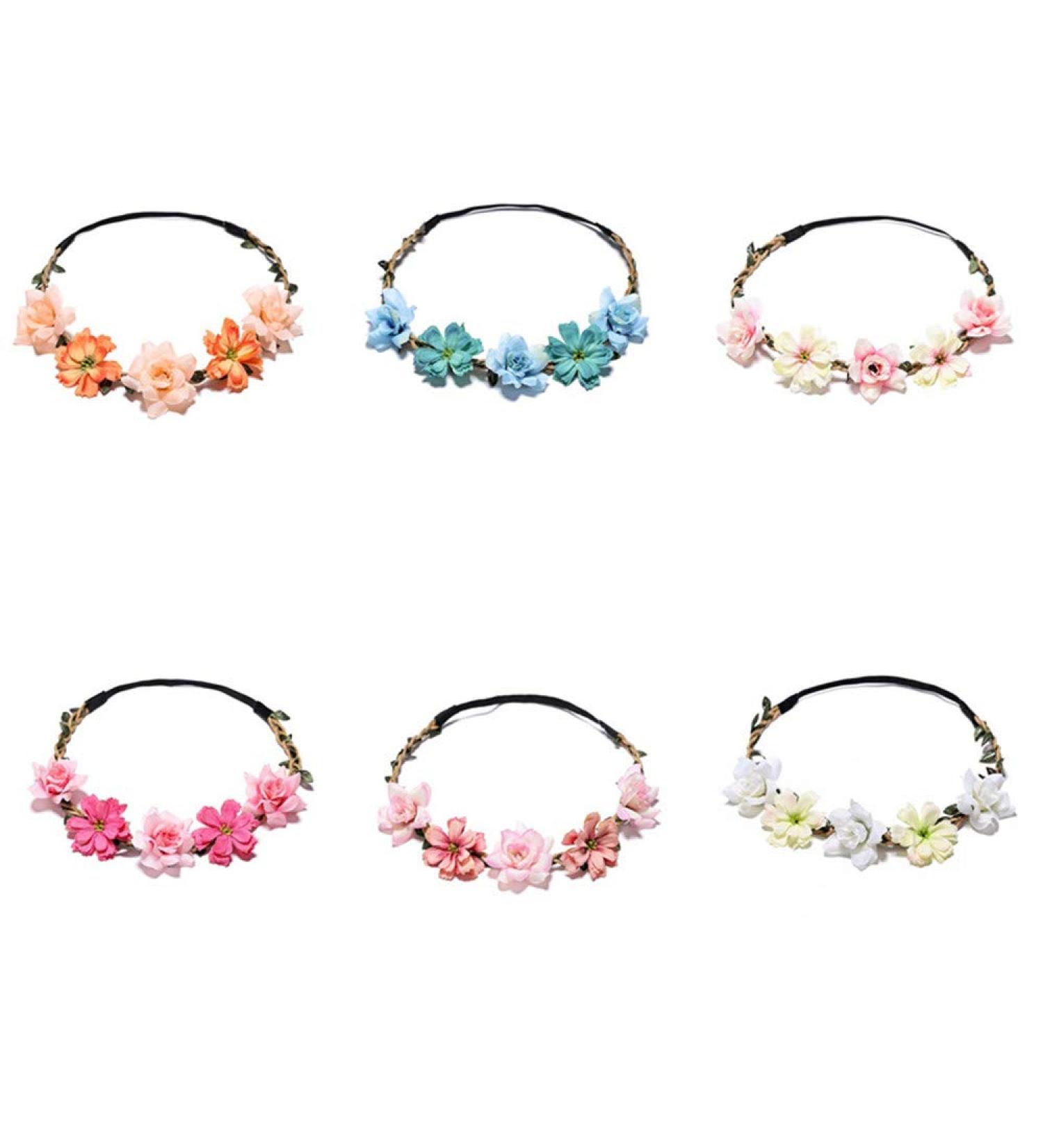 6 Daisy Blumen Herring Band Hairband - Adjustable Elastic Wedding Crown for Women & Girls | Perfect for Parties & Beach Events - Buy Online on GoSupps.com