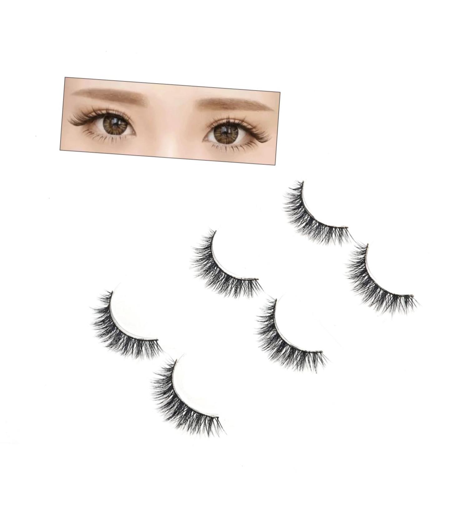 POPETPOP 3 Pairs Fake Lashes Fake Eyelashes False Eyelashes Natural Eyelashes Long Thick Eyelashes Cross - Buy Online on GoSupps.com