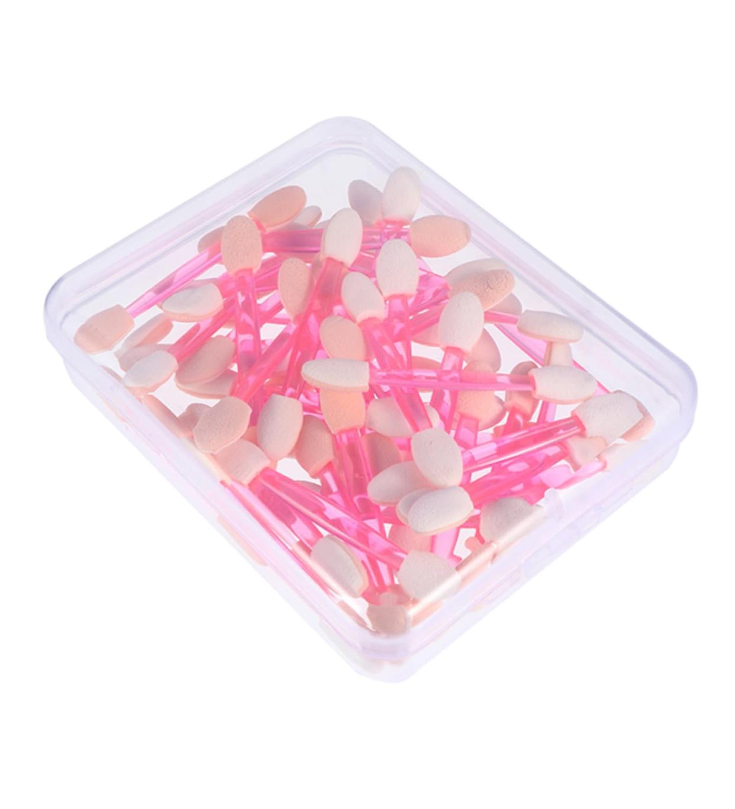 VINTORKY 50pcs Double Ended Eyeshadow Brush Fan Makeup Brush Makeup Eyeshadow Eye Primer Brush Pink Plastic - Buy Online on GoSupps.com