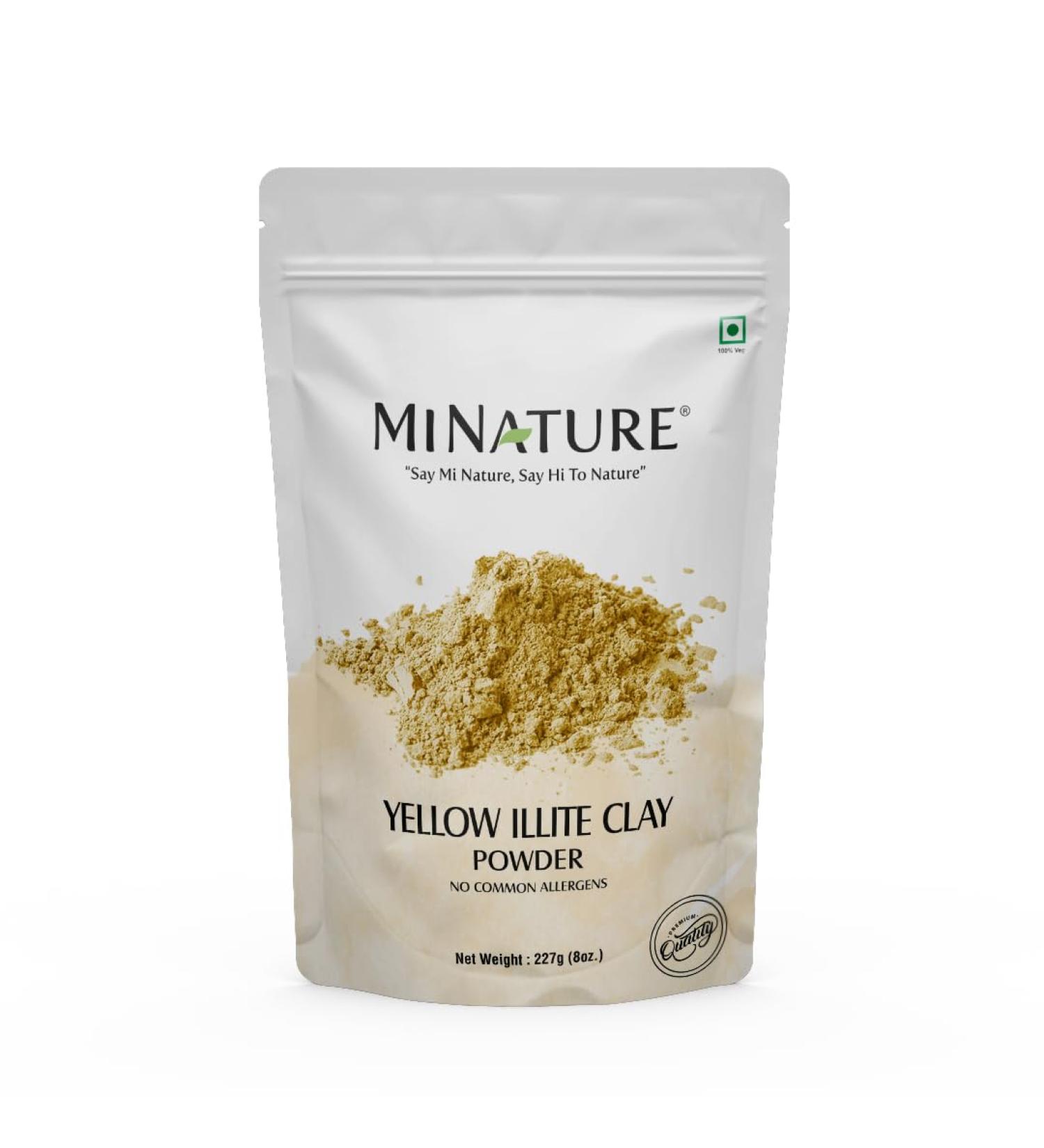 Mi nature Yellow Illite Clay Powder | Pure & Natural | Great For DIY Mask Soap balms & Scrub | For Gentle Care | Chemical & Cruelty Free Non-GMO | Made In India | 227g(8oz) (0.5lb) - Buy Online on GoSupps.com