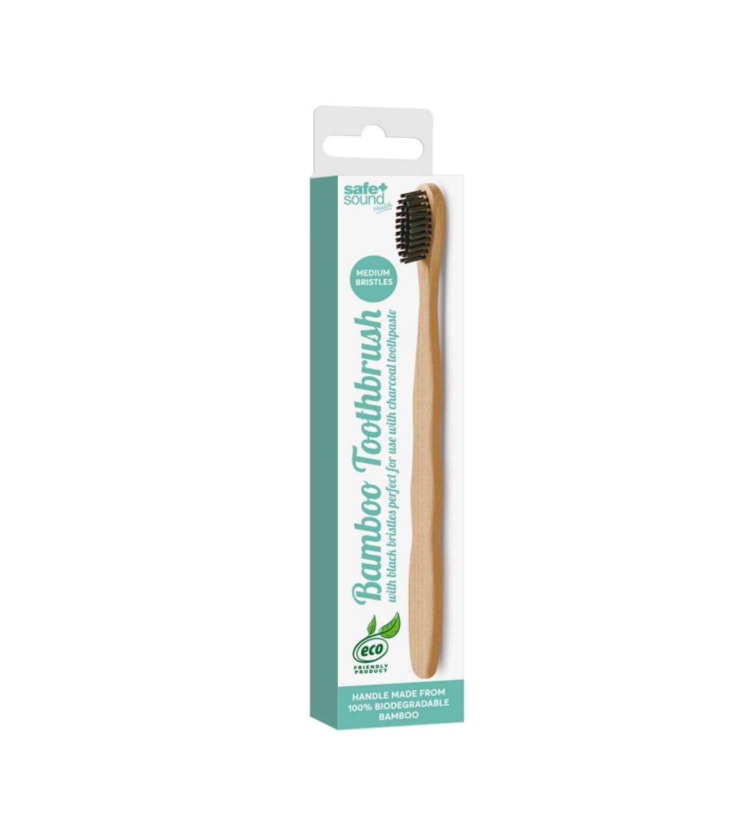 Safe + Sound Bamboo Toothbrush with Charcoal Biodegradable 21 g