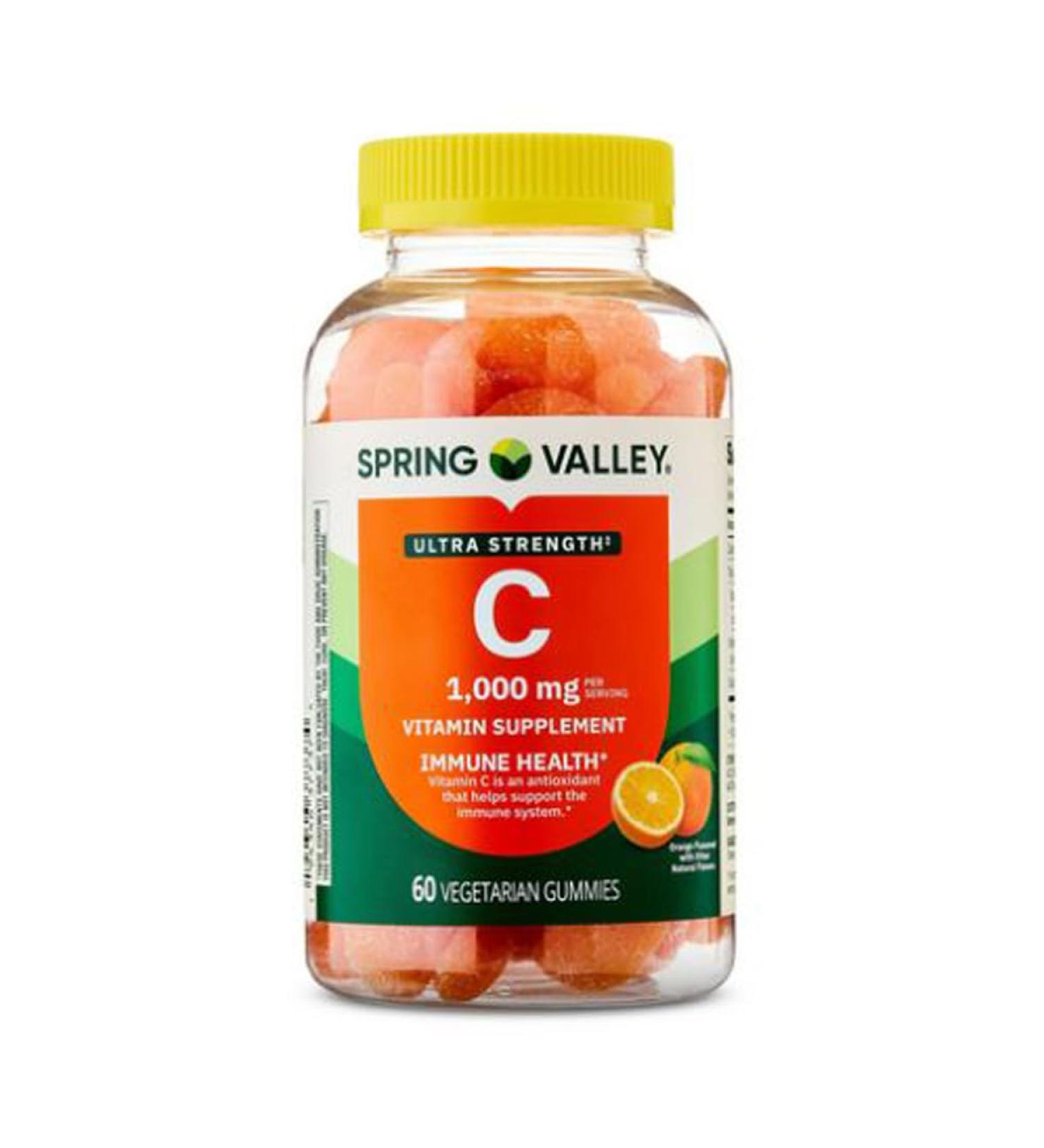 H4U pring Valley Ultra Strength Vitamin C Dietary Supplement Vegetarian Gummies for Immune Health Orange Flavor 1 000 mg 60 Count - Buy Online on GoSupps.com