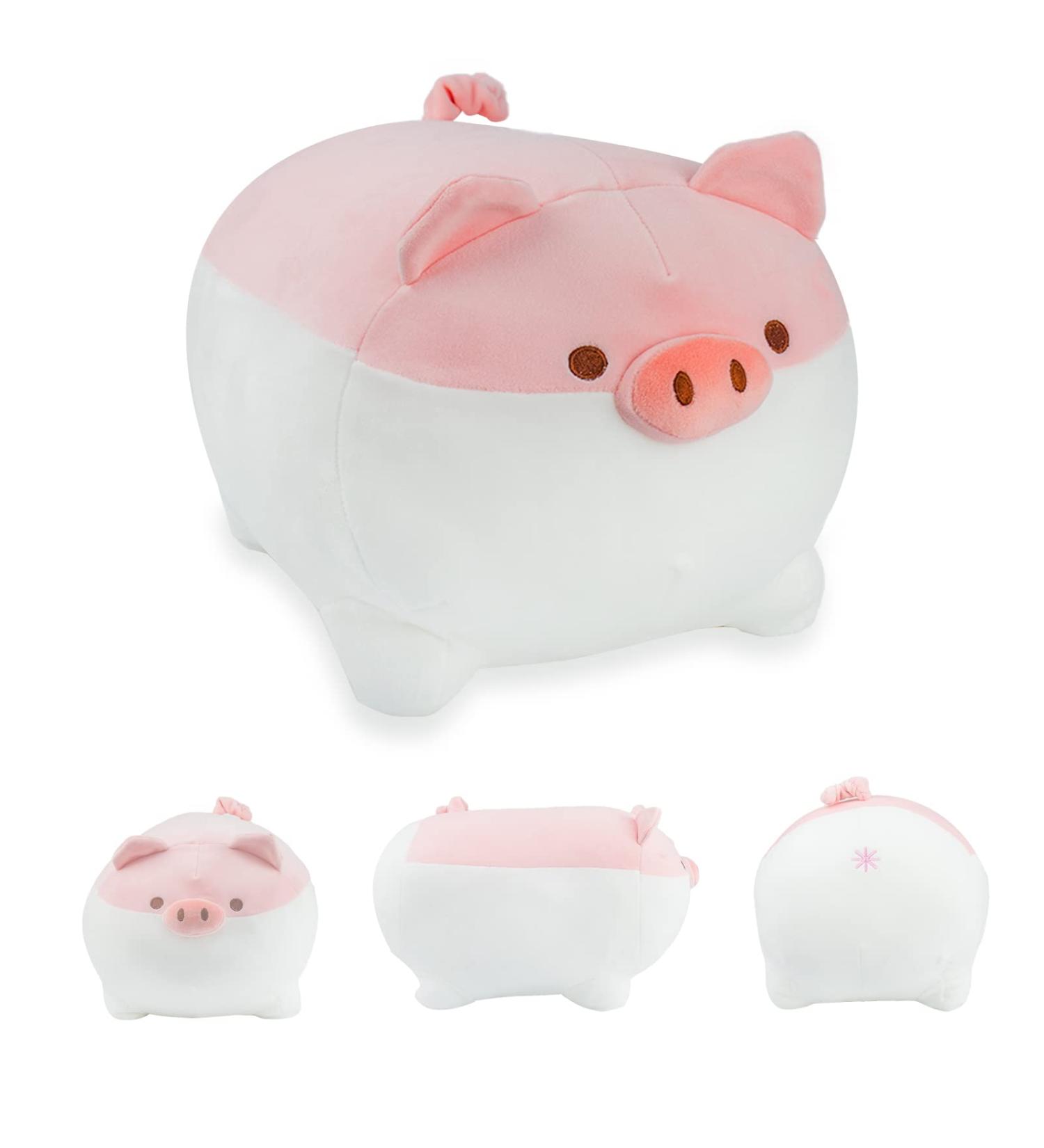 Locisne Pink Pig Plush Pillow Chubby Animal Toy 40CM - Kawaii Cute Comfortable Doll Cushion for Home Decor & Gifts - Buy Online on GoSupps.com