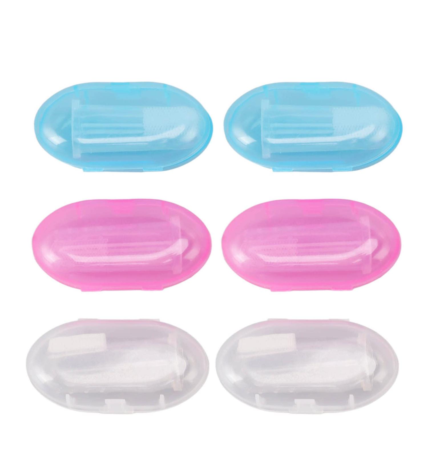 6-Part Silicone Finger Toothbrush Set for Babies | Safe & Gentle Oral Hygiene Training with Storage Box - Buy Online on GoSupps.com