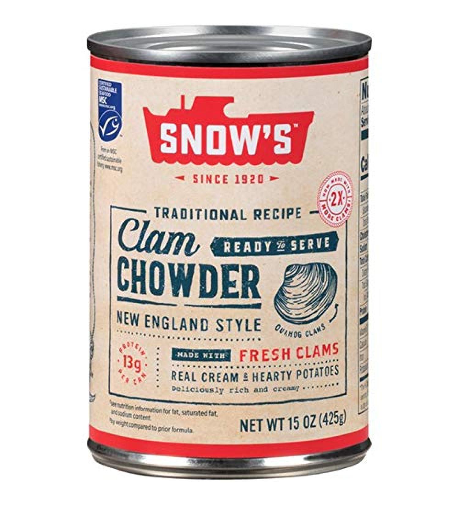 Snows New England Style Clam Chowder - 15 Oz - Pack of 4