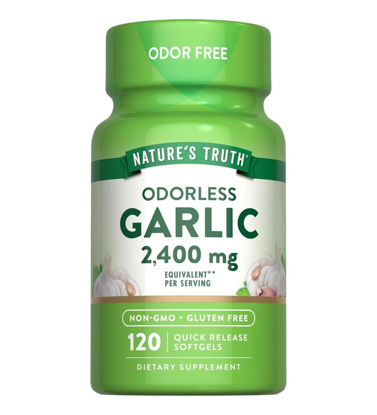 Nature's Truth High Strength Odorless Garlic 1200 mg Quick Release Softgels - 120 Pack of 3 - Buy Online on GoSupps.com
