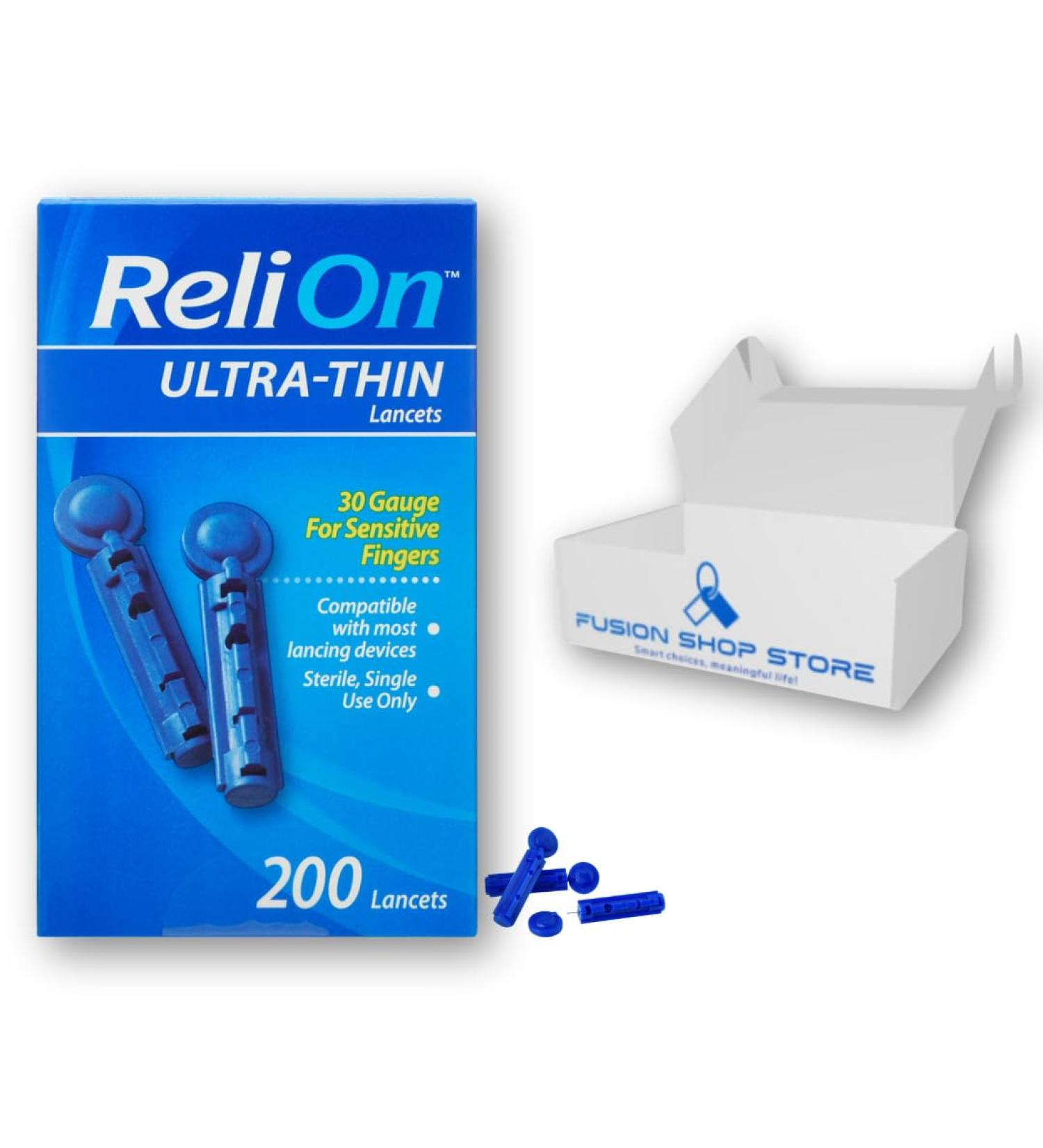 Relion Lancets Ultra-Thin 30 Gauge 200 ct - Fusion Shop Store - Buy Online on GoSupps.com