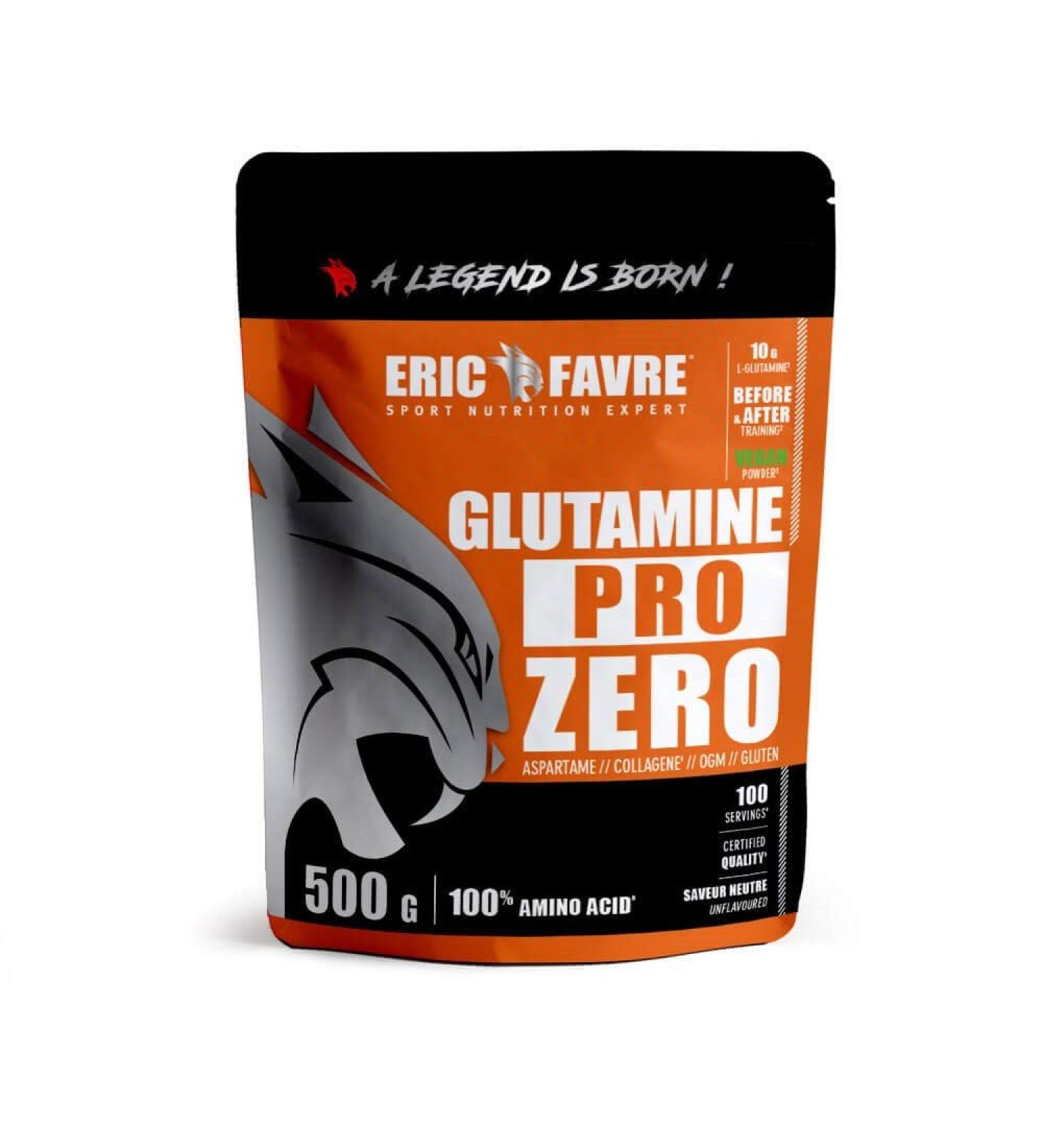 L-GLUTAMINE AMINO ACIDS VEGAN - Glutamine Pro Zero - Powder 100% Amine Acid Bodybuilding - Pure Glutamine - Performance - Intense Exercises - Neutral Taste - French Laboratory Eric Favre - Buy Online on GoSupps.com