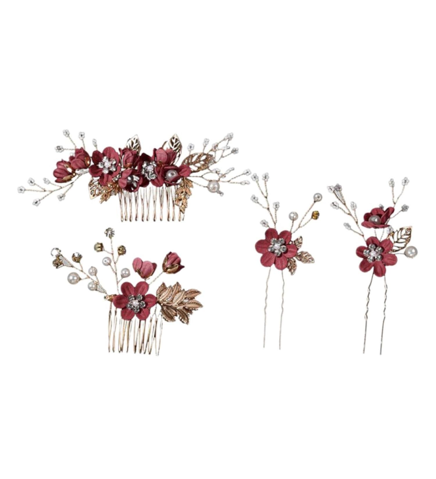 Angoily 2 Sets Hairpin Hair Sticks for Women Japandi Decor Fringe Trim Decorative Hair Combs Rhinestone Bobby Pins Hair Pin Bridal Headpiece for Wedding Accessories Korean Zinc Alloy Bride - Buy Online on GoSupps.com