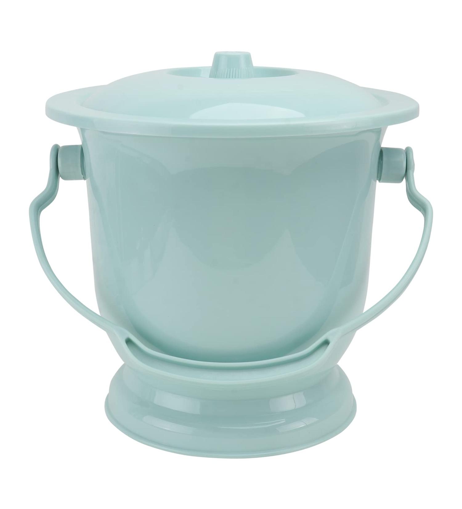Portable Toilet Urinal Spittoon Chamber Pot Potty Plastics Bedpan Urine Bucket Bottle with Lid for Household Adults Pregnant (Color : Sky-Blue Size : 25.5x25.5cm) 25.5x25.5cm Sky-blue - Buy Online on GoSupps.com