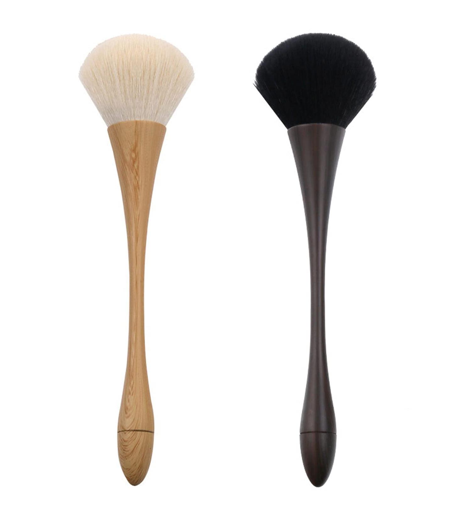 Buy Brush Wood Grains Curve Handle Face Powder Brushes - Easy Grip Makeup Tool for Women | Practical Cosmetic Brush for International Shipping - Buy Online on GoSupps.com