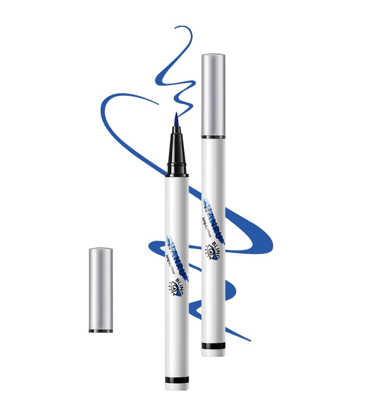 KAIQIKAIXI Blue Waterproof Very Fine Eyeliner Advanced Liquid Eyeliner Felt Tip Eyeliner Eyeliner Eyebrows Eyelashes Body Paint Multi-Purpose Pen (Blue)