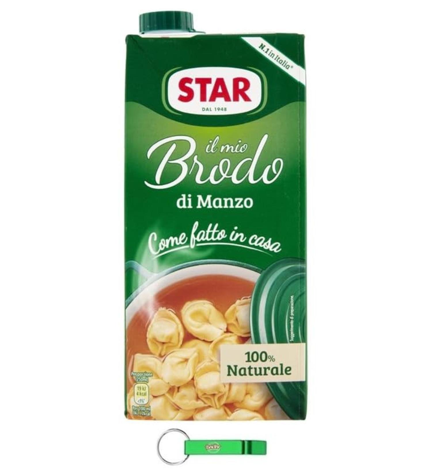 Star Il Mio Brodo Manzo Lot de 6 bouillons liquides pr ts l'emploi 100 % naturel sans conservateurs sans gluten sans Beni Culinari et porte-cl s gratuit - Buy Online on GoSupps.com