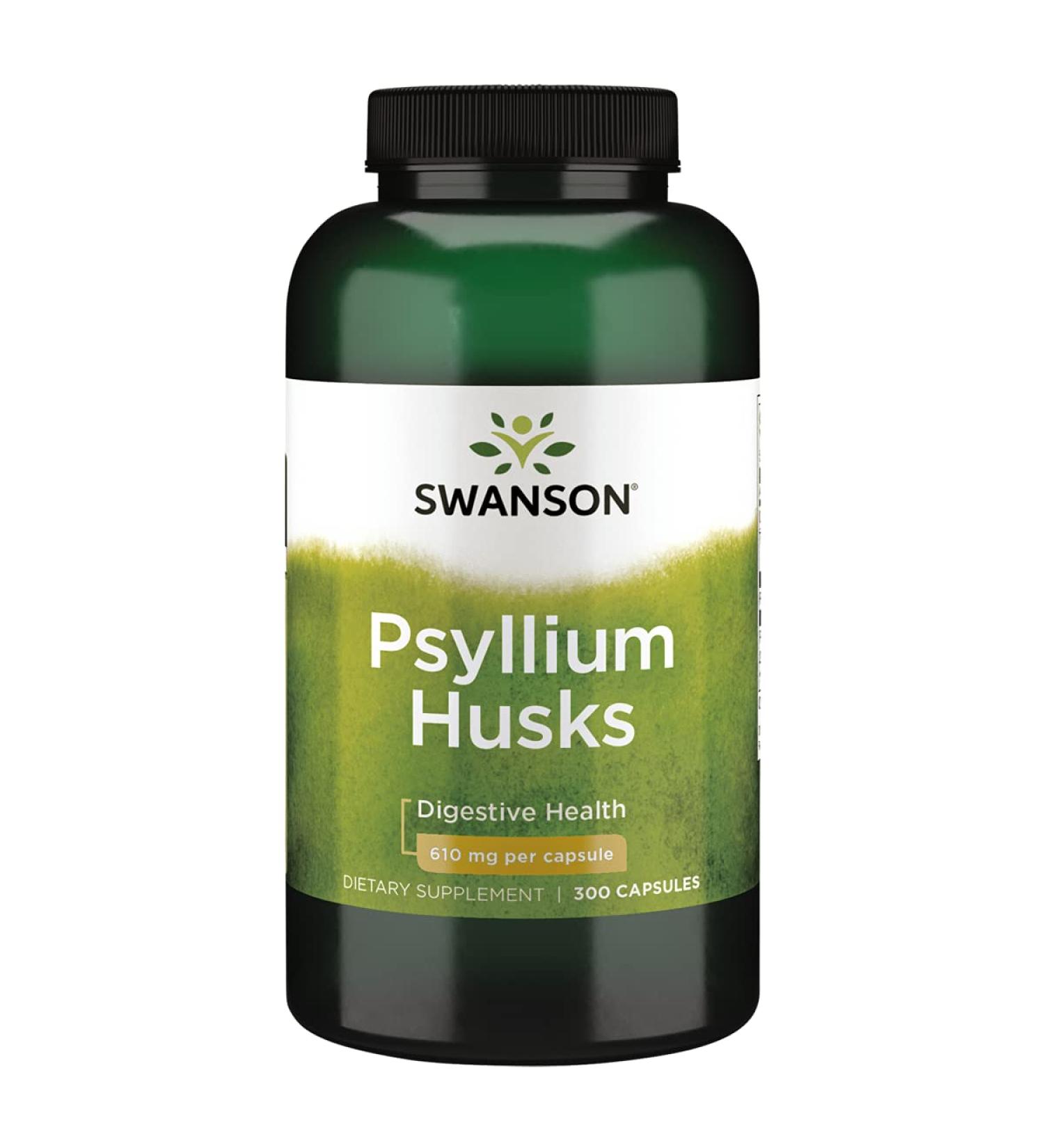 Swanson Psyllium Husk 610mg | 300 Capsules Dietary Fiber Supplement - Buy Online on GoSupps.com
