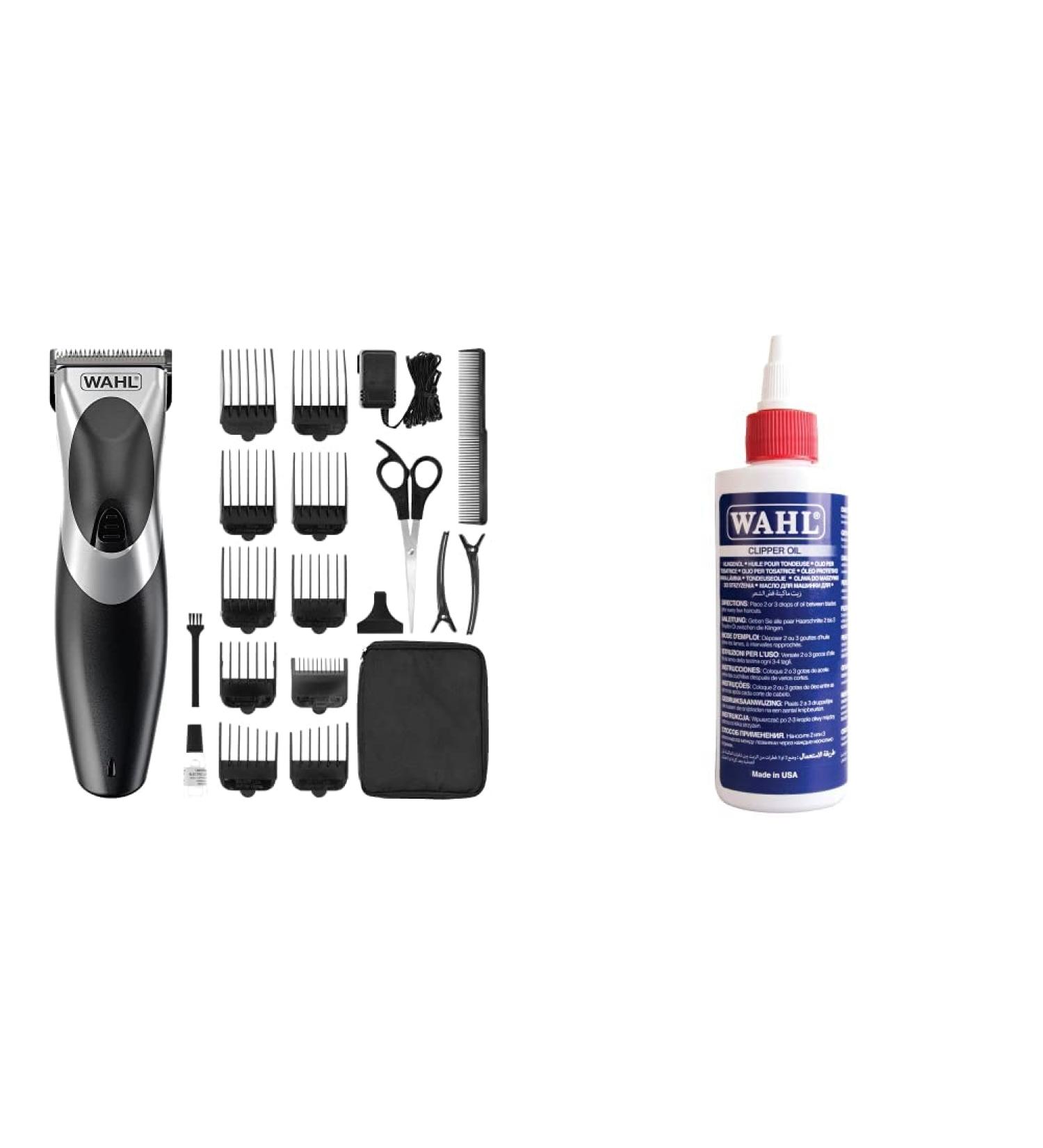 Wahl Clip N Rinse Cord/Cordless Hair Clipper Black & Clipper Oil Blade Oil for Hair Clippers Beard Trimmers and Shavers Lubricating Oils for Clippers Maintenance for Blades 250 ml + Clipper Oil - Buy Online on GoSupps.com