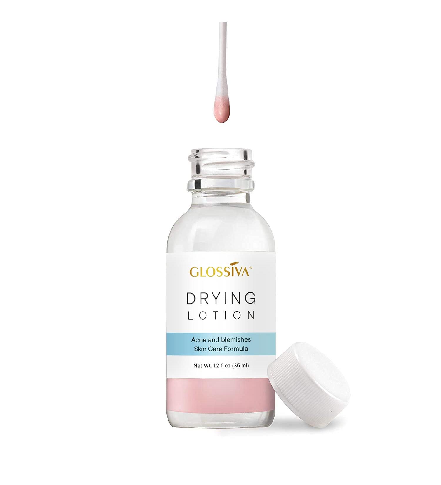 Glossiva Drying Lotion - Overnight Acne Spot Treatment for Pimples & Blemishes (1.23 Fl Oz) - Buy Online on GoSupps.com