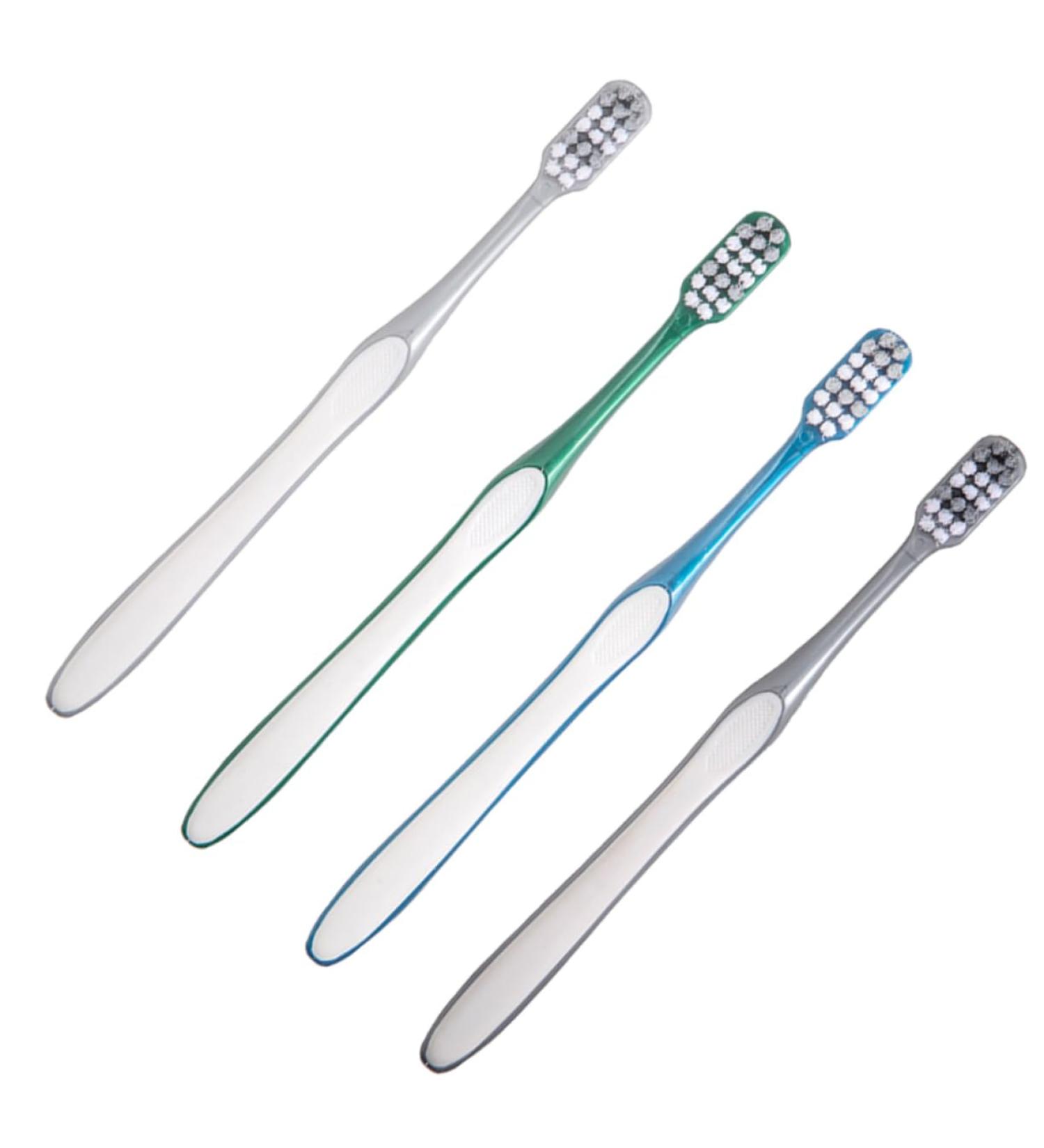Frcolor Portable Travel Toothbrush Set - 4 Pieces for Easy Oral Care | Hard & Fine Bristle Manual Tooth Cleaning - Buy Online on GoSupps.com