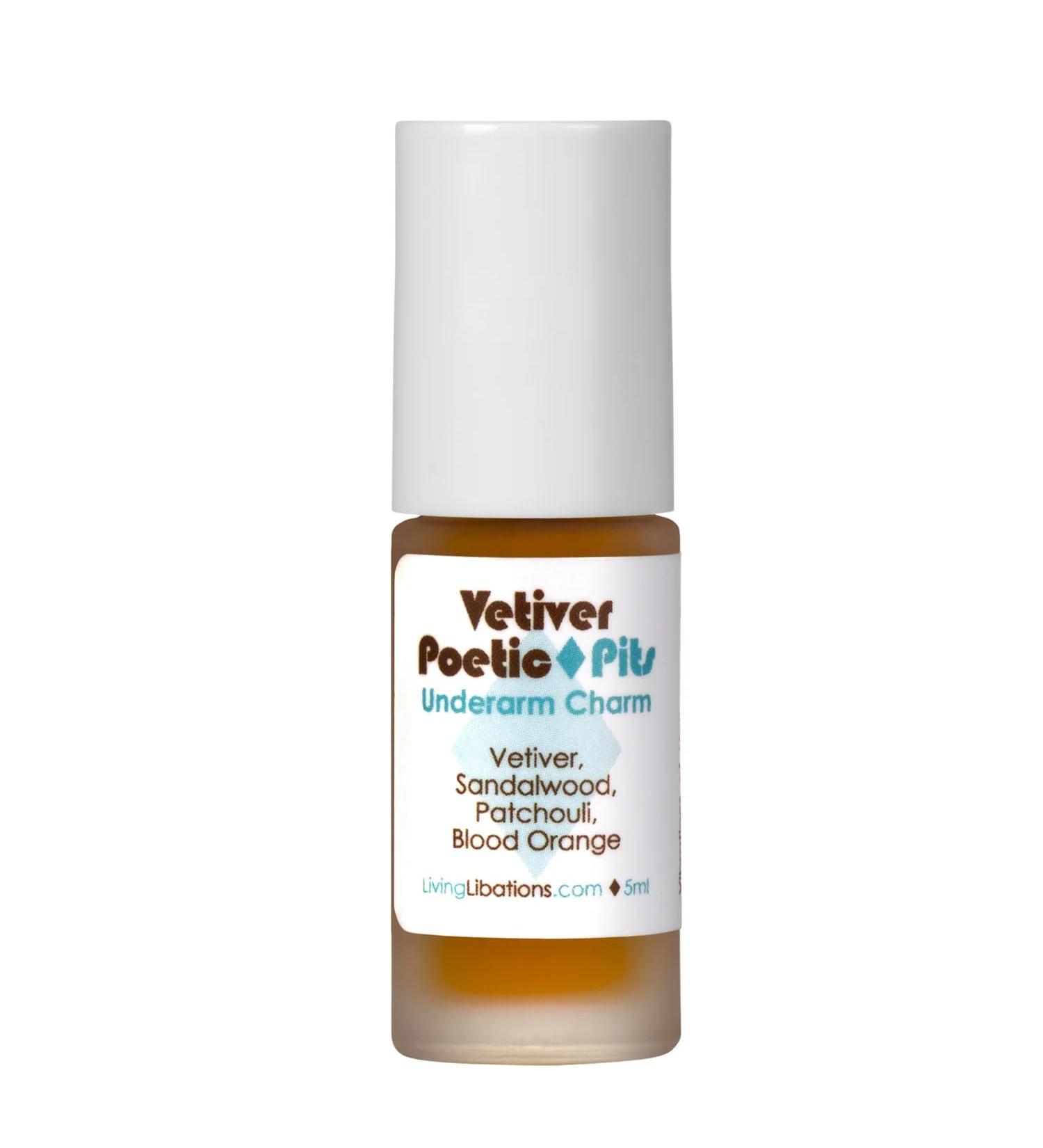 Living Libations - Organic Poetic Pits Roll-On Deodorant | Natural Wildcrafted Vegan Clean Beauty (Vetiver)