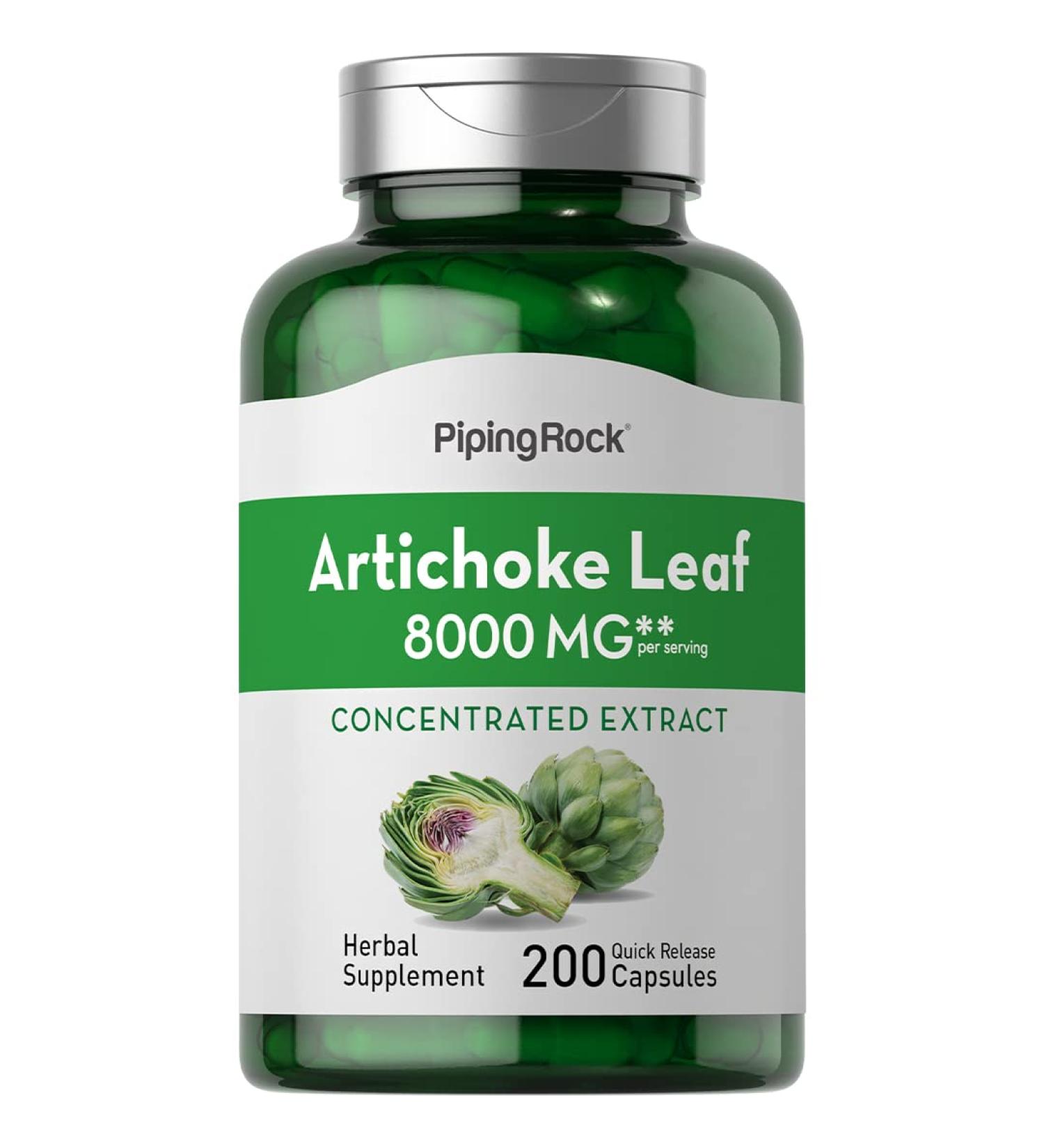 Piping Rock Artichoke Extract 8000mg | 200 Capsules - Gluten Free & Non-GMO - Buy Online on GoSupps.com