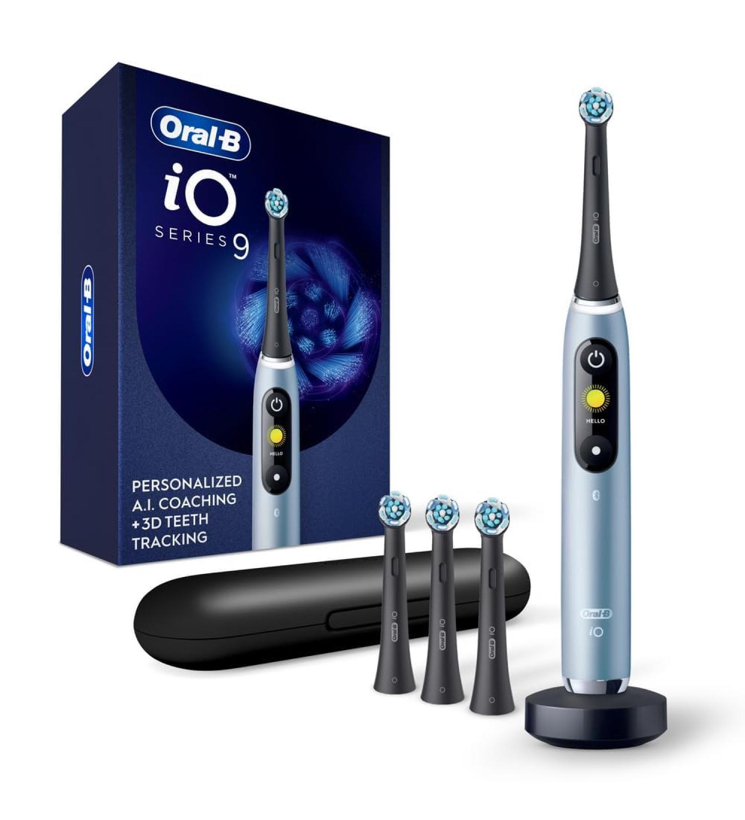 Buy Oral-B iO Series 9 Electric Toothbrush - Aqua Alabaster with 4 Brush Heads | International Shipping Available - Buy Online on GoSupps.com