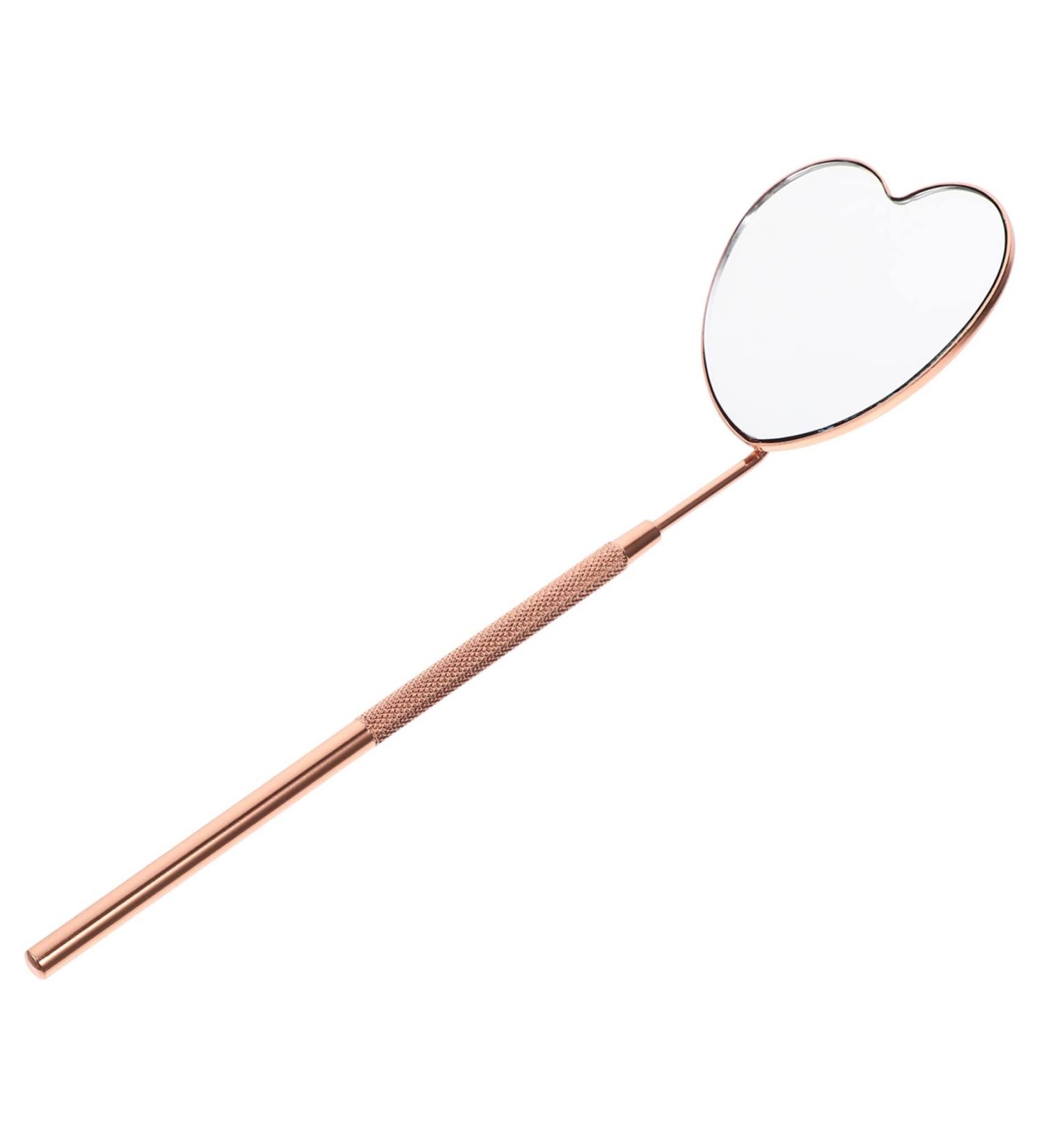 Eyelash Inspection Mirror - Heart Shape Eyelash Mirror for Extensions | Salon Makeup Magnifier (18.7x5.6x0.8cm) - Perfect for Lash Techs - Buy Online on GoSupps.com