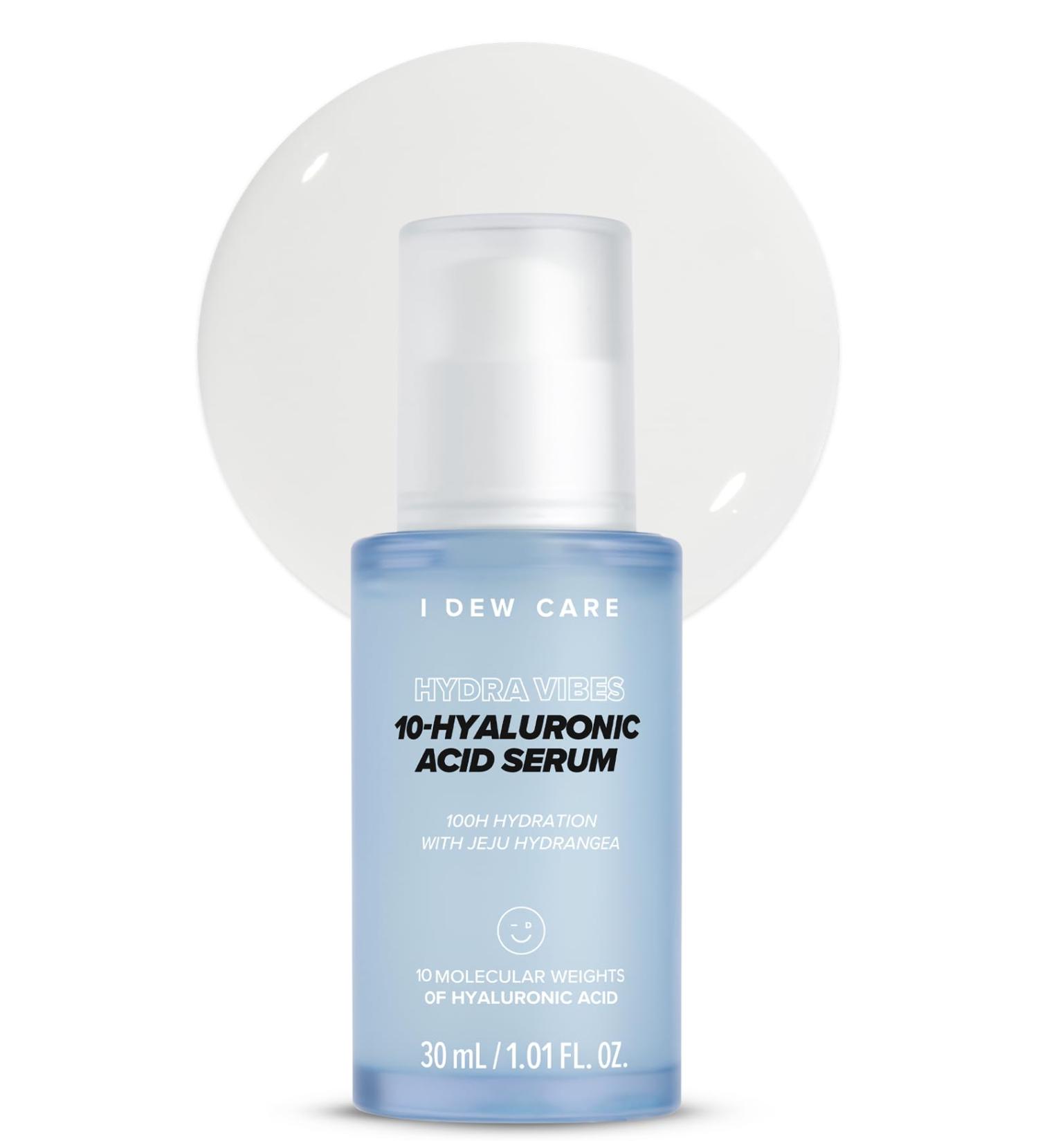 I DEW CARE Hydra Vibes 10-Hyaluronic Acid Serum | Moisturizing Korean Vegan Skin Care | Jeju Hydrangea | Glass Skin Glow | 30ml - Buy Online on GoSupps.com