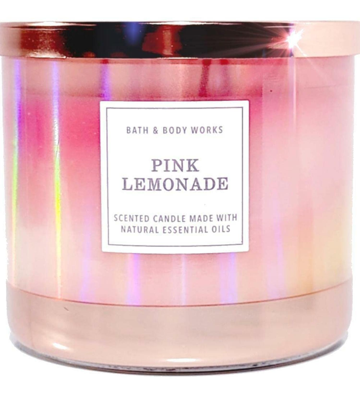 Buy Bath & Body Works White Barn 3-Wick Candle with Essential Oils - Pink Lemonade - 14.5 oz - Fresh Spring Scents - International Shipping Available - Buy Online on GoSupps.com