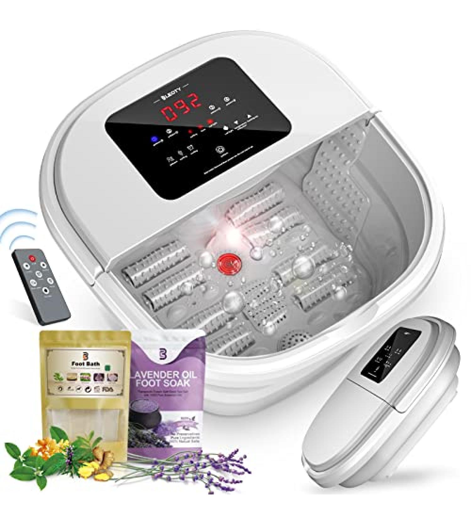 Bleoty Collapsible Foot Spa for Women with Heat, Massage, and Ozone Sterilization - Grey - Buy Online on GoSupps.com