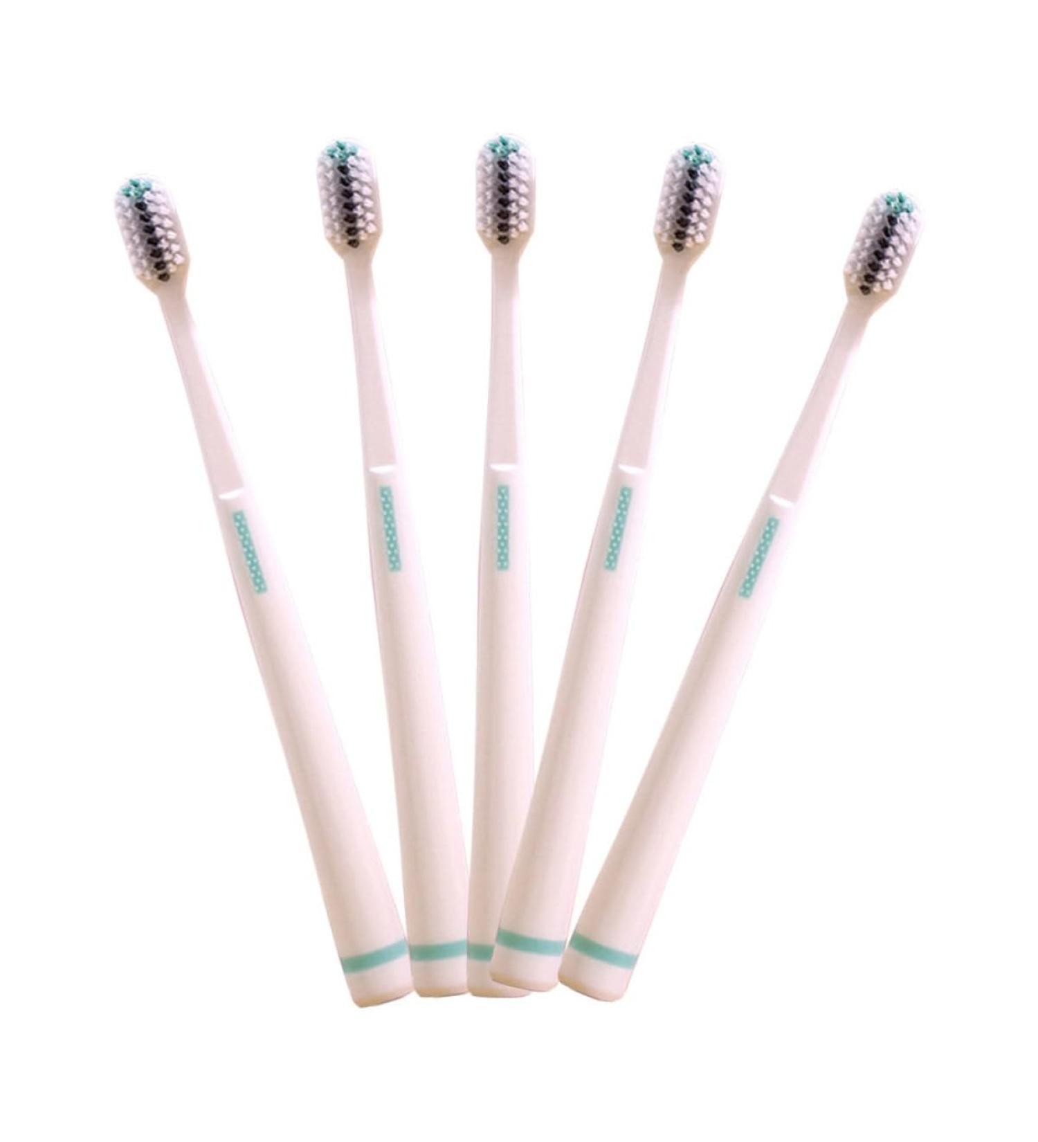HOMSFOU 5pcs Soft Bristle Toothbrush - Spiral Silk Brush Eco-Friendly and Plastic-Free | International Shipping Available - Buy Online on GoSupps.com