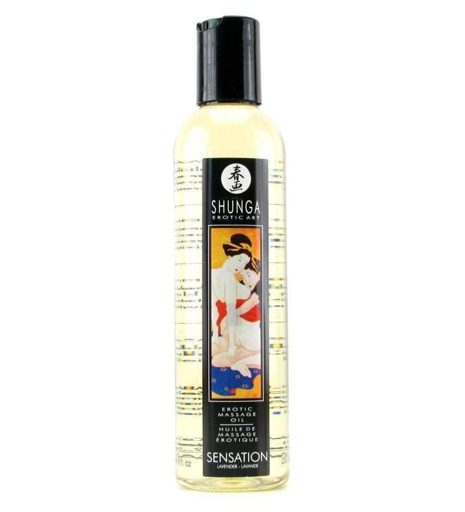 SHUNGA Sensation Massage Oil - Lavender 250 ml | Buy Internationally | Premium Sensual Experience - Buy Online on GoSupps.com
