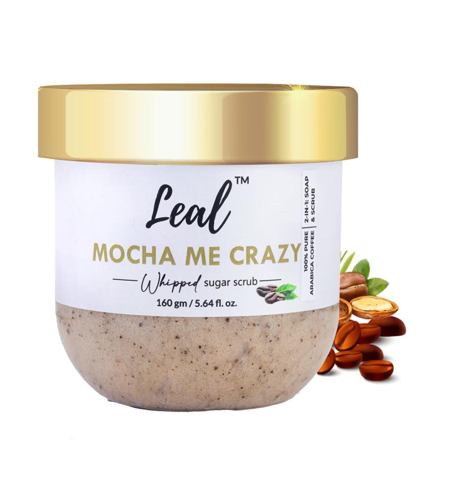 Face & Body Scrub Mocha Me Crazy | 2-in-1 Coffee Sugar Exfoliator & Soap for Dead Skin & Tan Reduction | pH Balanced Sulphate & Paraben Free - 160 gm - Buy Online on GoSupps.com