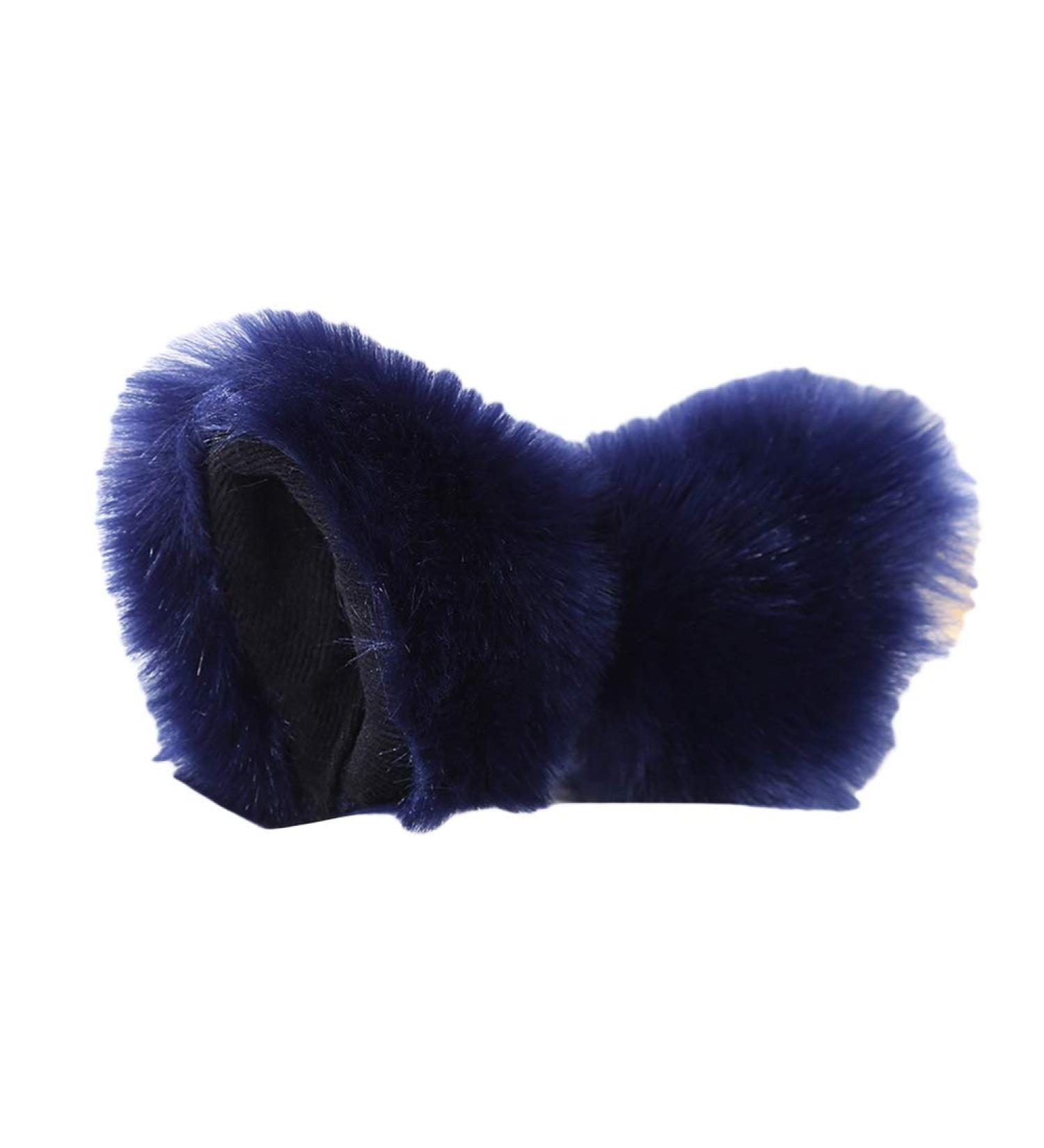 YOXIER 1Pair Fox Cat Ear Furry Girls Hair Clip Hairpin Cosplay Costume Photo Dark Blue Black - Buy Online on GoSupps.com