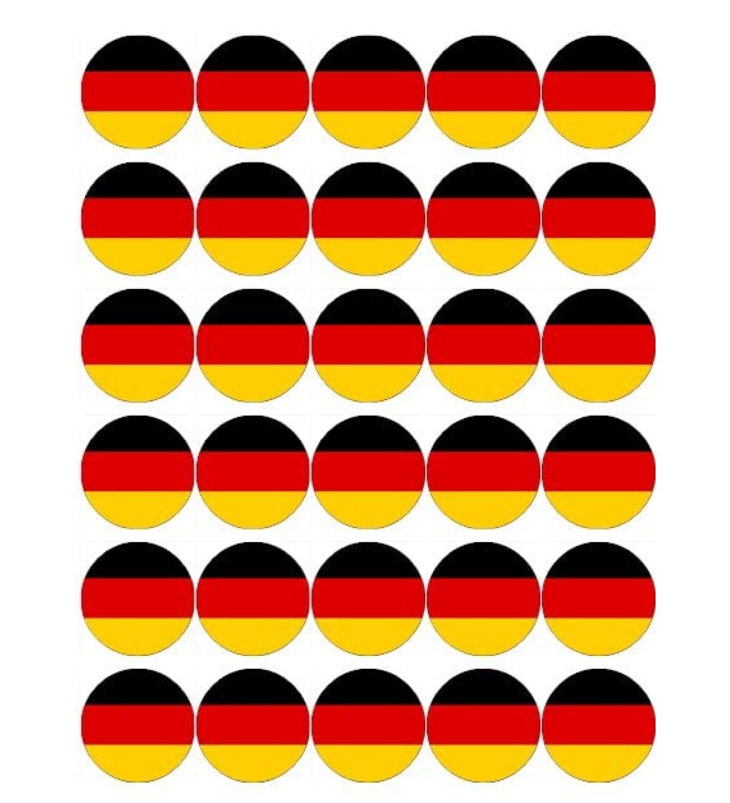 30 Germany German Deutschland Flags Cupcake Toppers Edible Wafer Paper Fairy Cake Toppers Birthday Cake Decorations