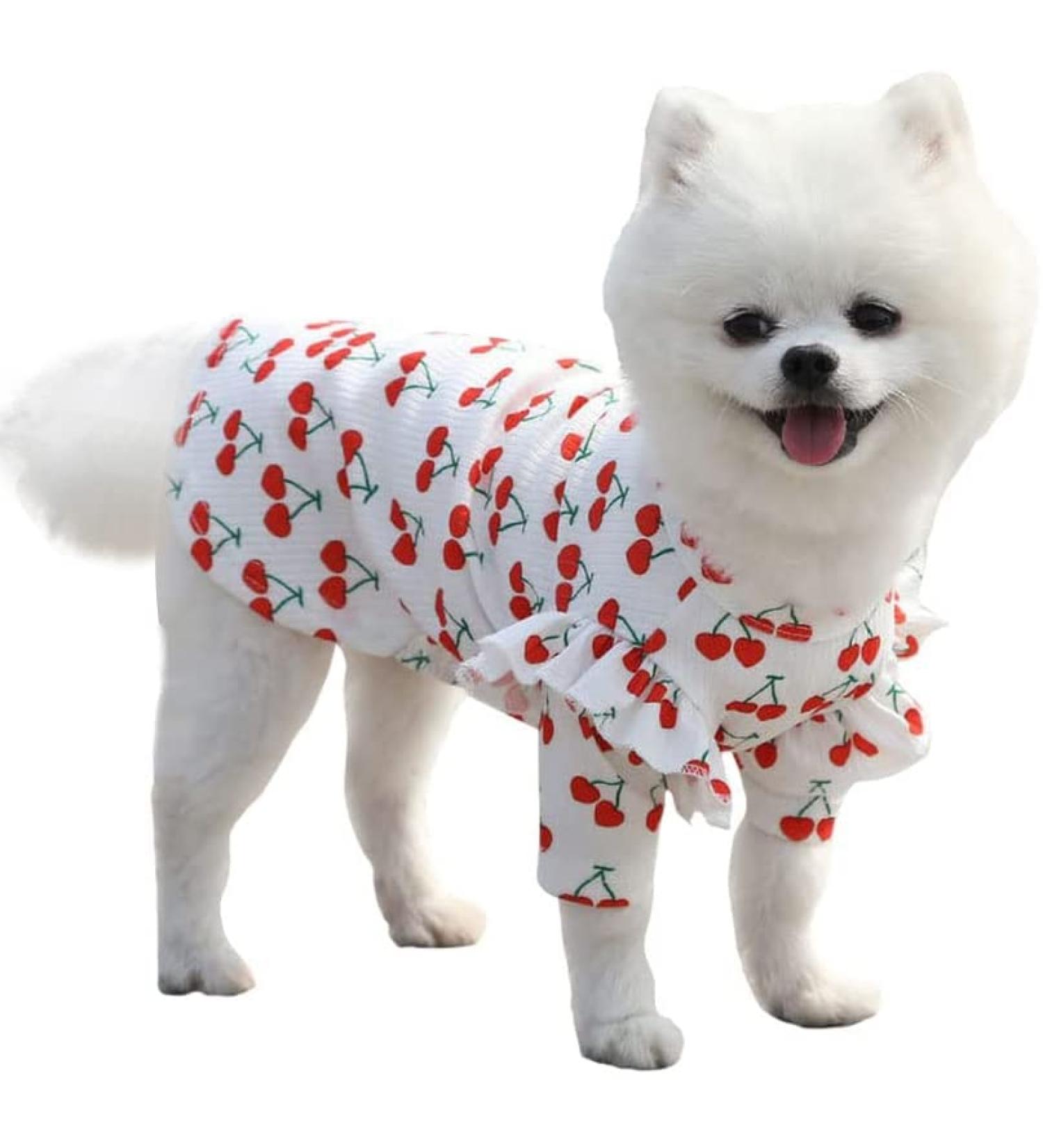 Shop Hualisiji Small Dog Clothing - Summer Chihuahua Dress for Comfort & Style (L White) - Perfect for Small to Medium Dogs - Buy Online on GoSupps.com
