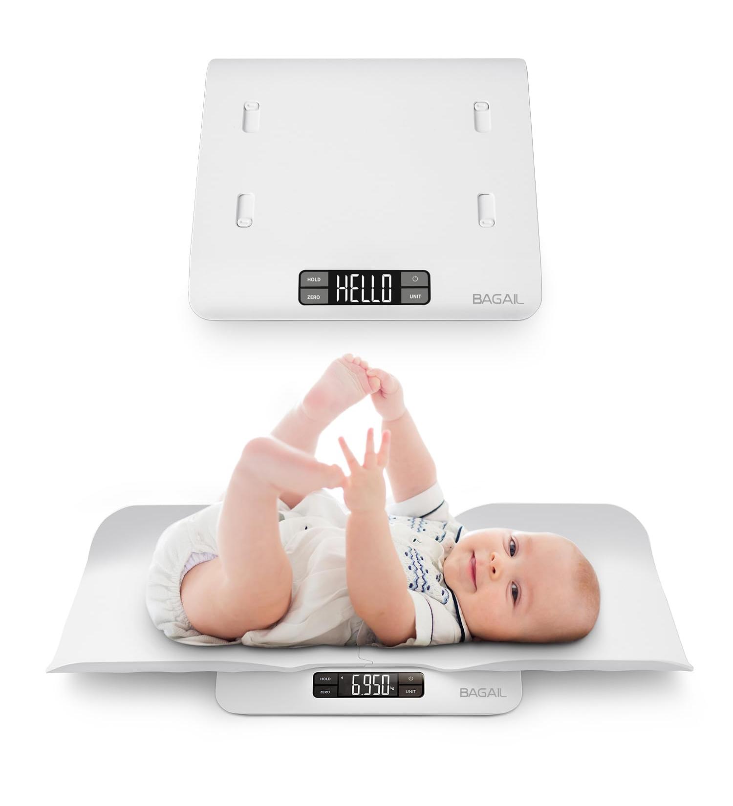 Bagail Baby Scales - Safe & Comfortable Digital Weighing for Infants Toddlers & Pets | Up to 30kg Capacity - White - Buy Online on GoSupps.com