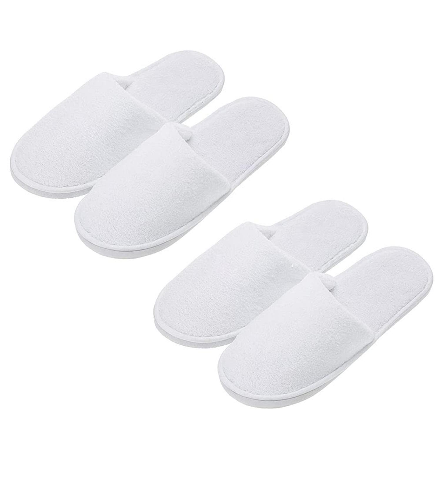 Buy Disposable Spa Shoes - 2 Pairs of Foldable White Hotel Slippers for Guests & Travel - Buy Online on GoSupps.com