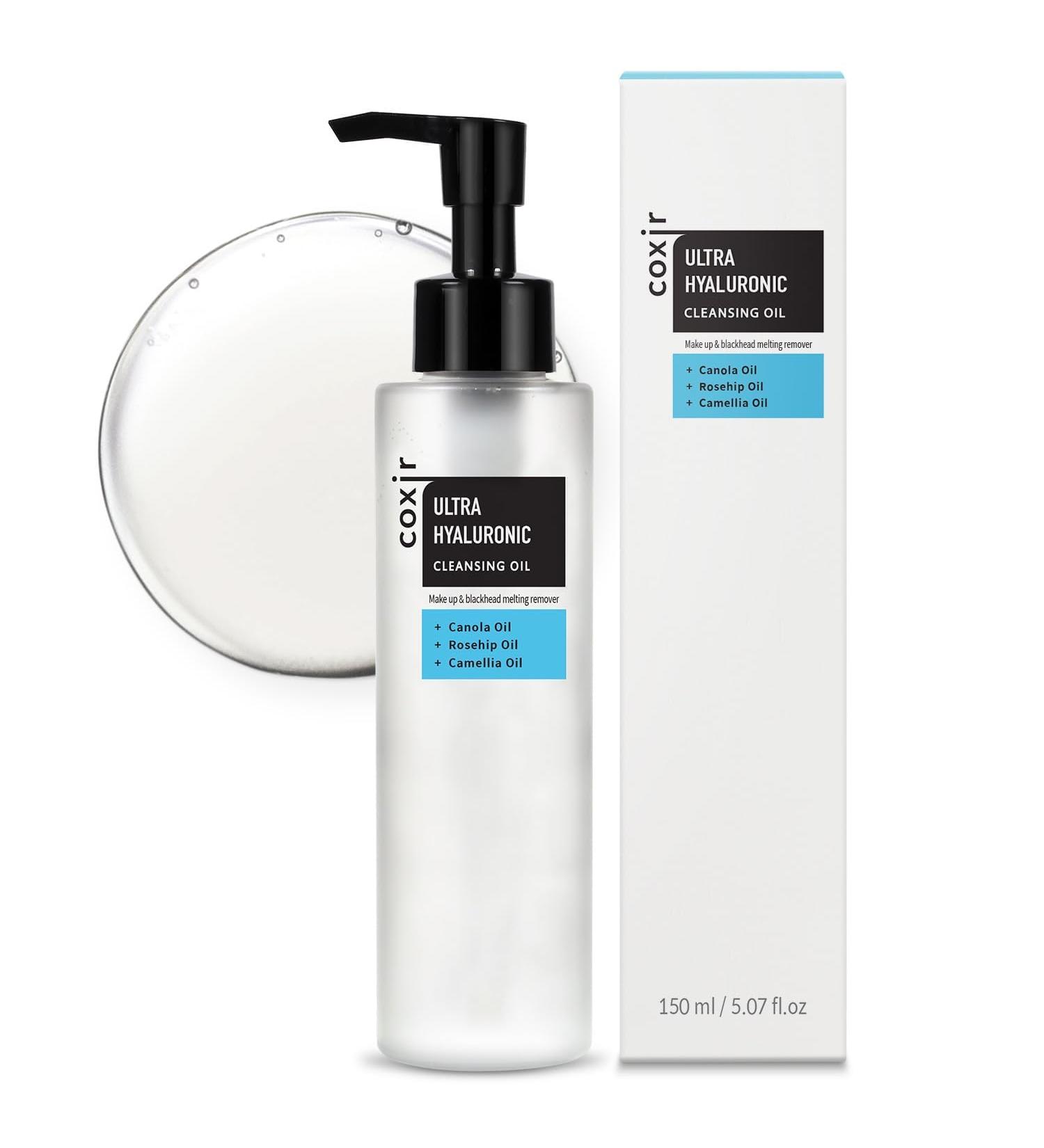 Ultra Hyaluronic Cleansing Oil - Korean Facial Cleanser for Blackhead Removal | 5.07 Fl. oz | Hydrating & Cruelty Free - Buy Online on GoSupps.com