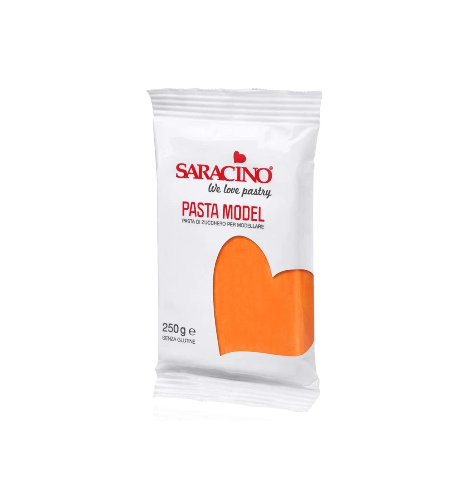 Saracino Sugar Paste Model Orange Modelling Paste 250 g Gluten Free Made in Italy