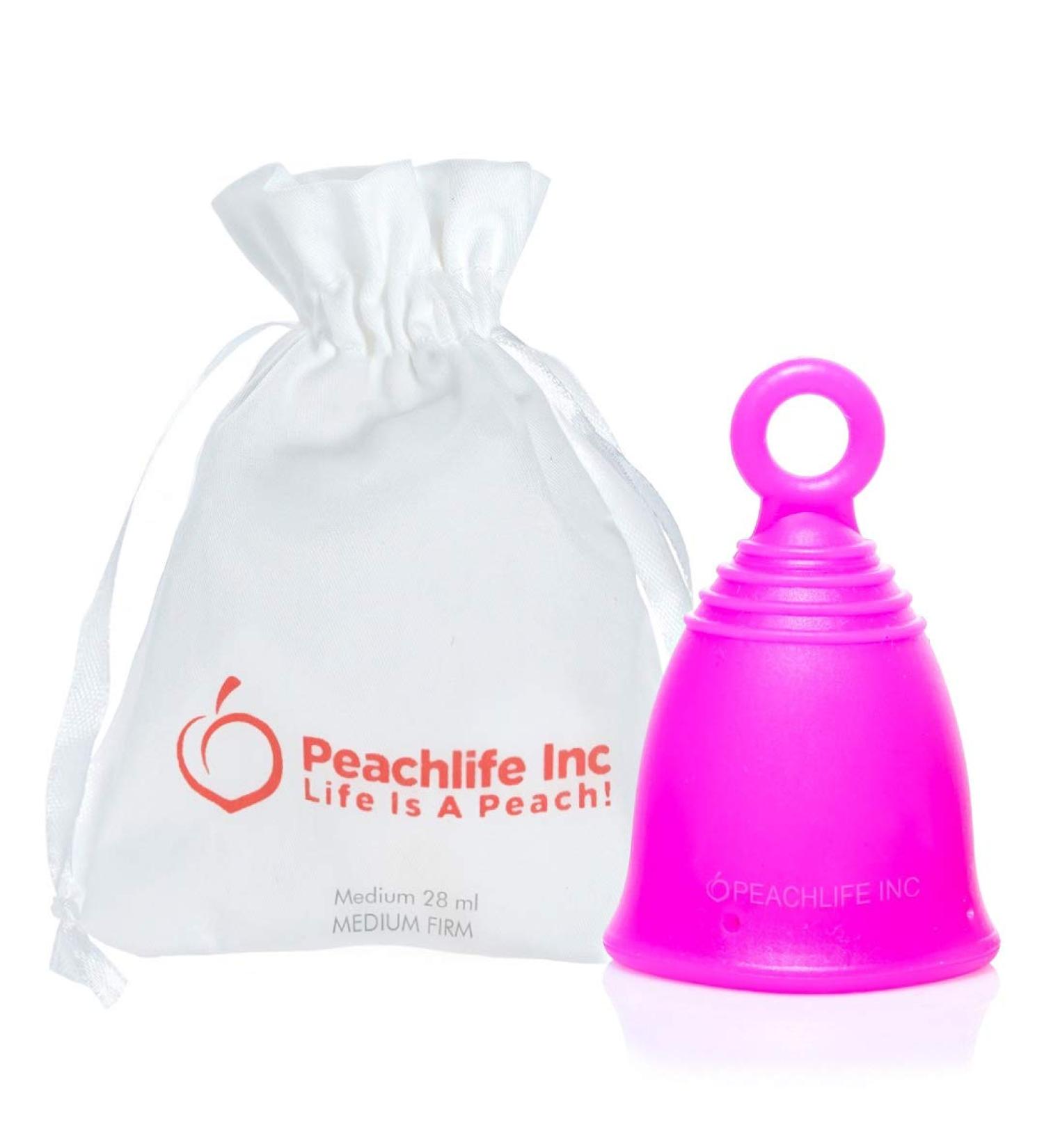 Buy Medium Silicone Ring Menstrual Cup - Reusable 10 Years with Loop Handle | Soft & Comfortable Peachcup - Buy Online on GoSupps.com