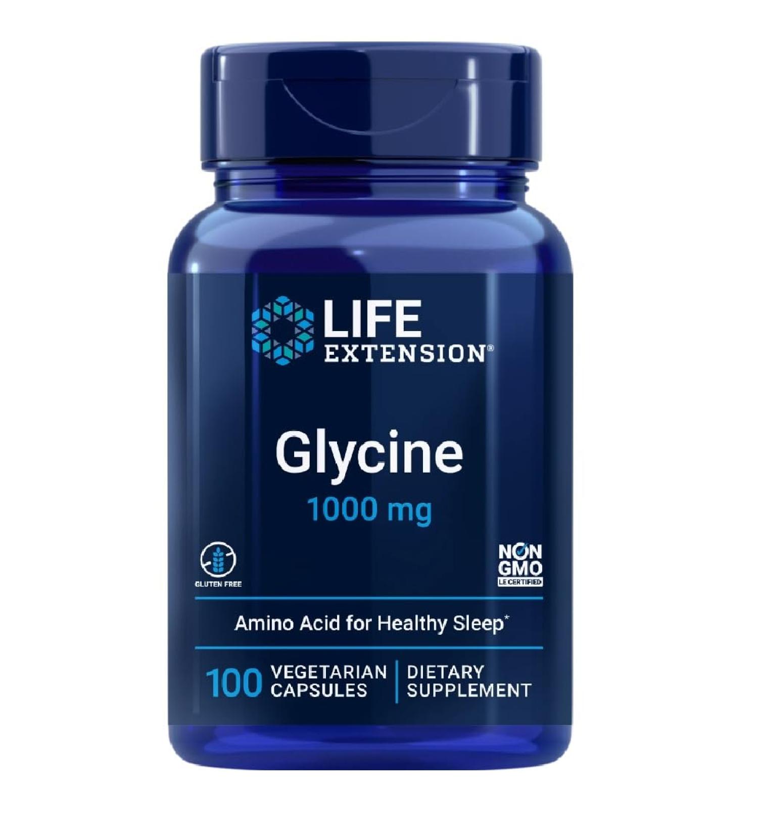 Life Extension Glycine 1000mg - 100 Vegetarian Capsules - Essential Support for Metabolic and Cognitive Health