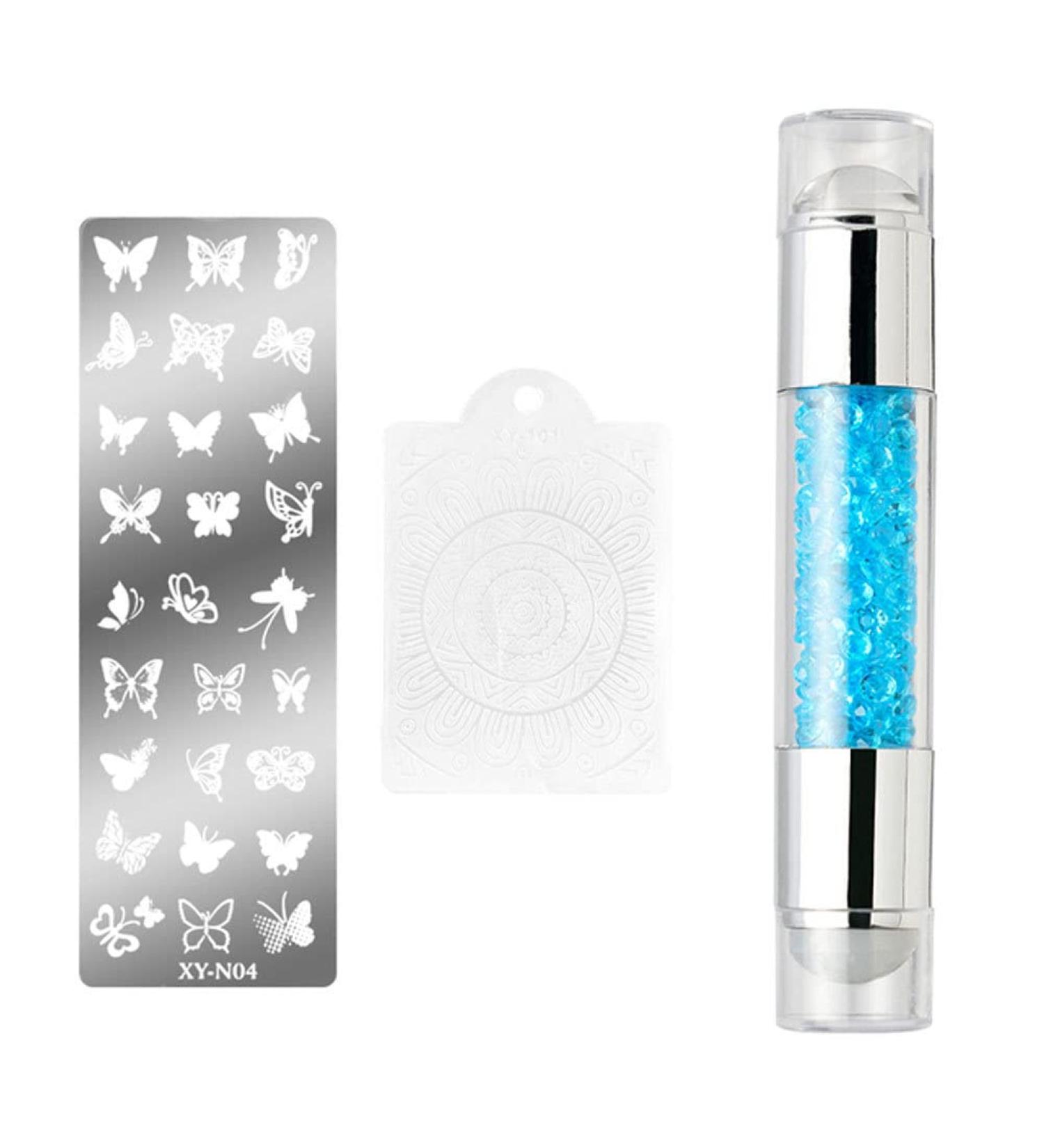 Silicone Nail Art Stamper Tool Stencils Clear Nail Printing Tool Nail Polish Pattern Making Aids Nails Seal Mold Nail Stamp Plate Blue 01  - Buy Online on GoSupps.com