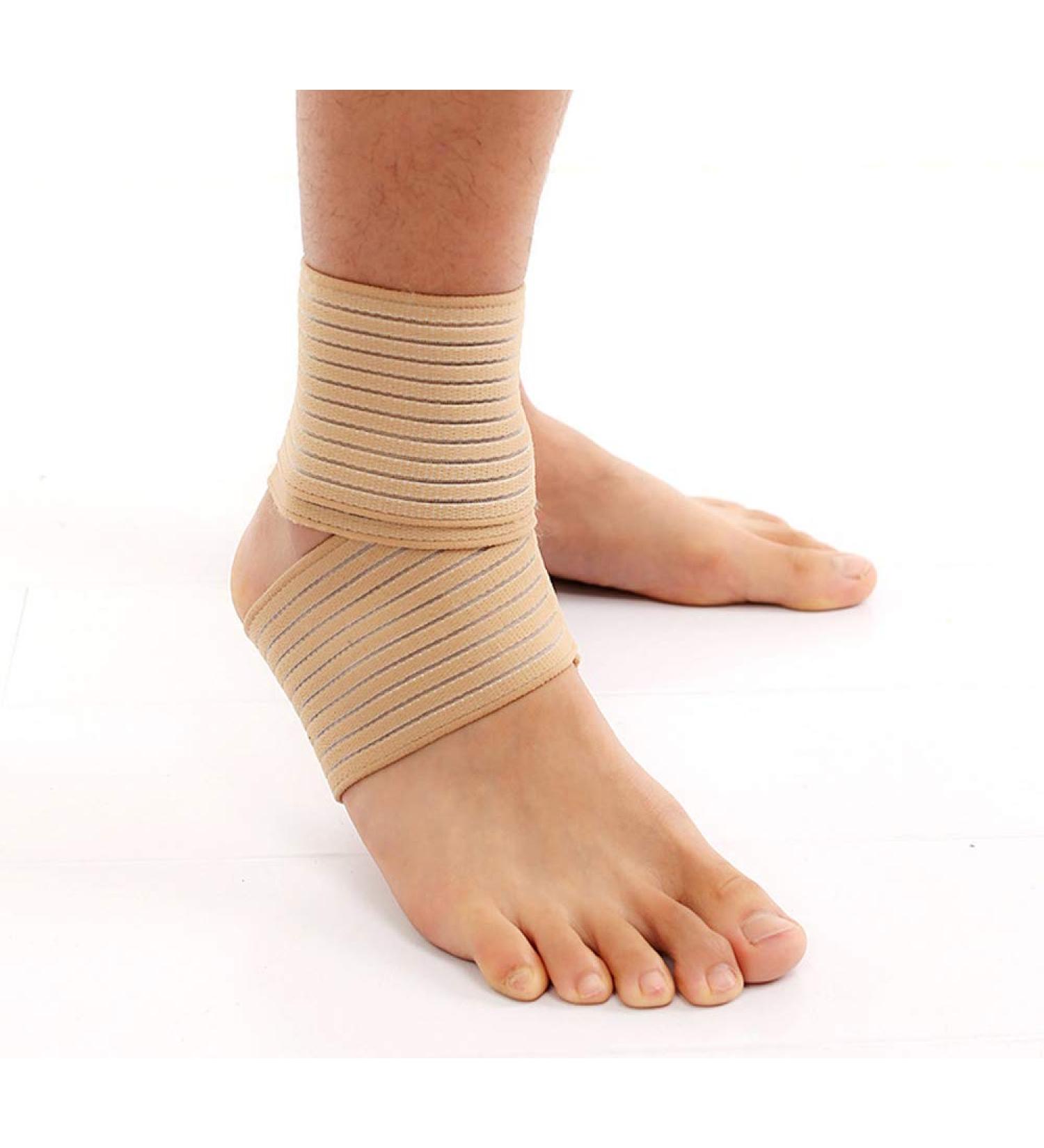 VIEEL Ankle Brace - Elastic Breathable Wrap for Knee Elbow Wrist Hand Support - Beige - Buy Online on GoSupps.com