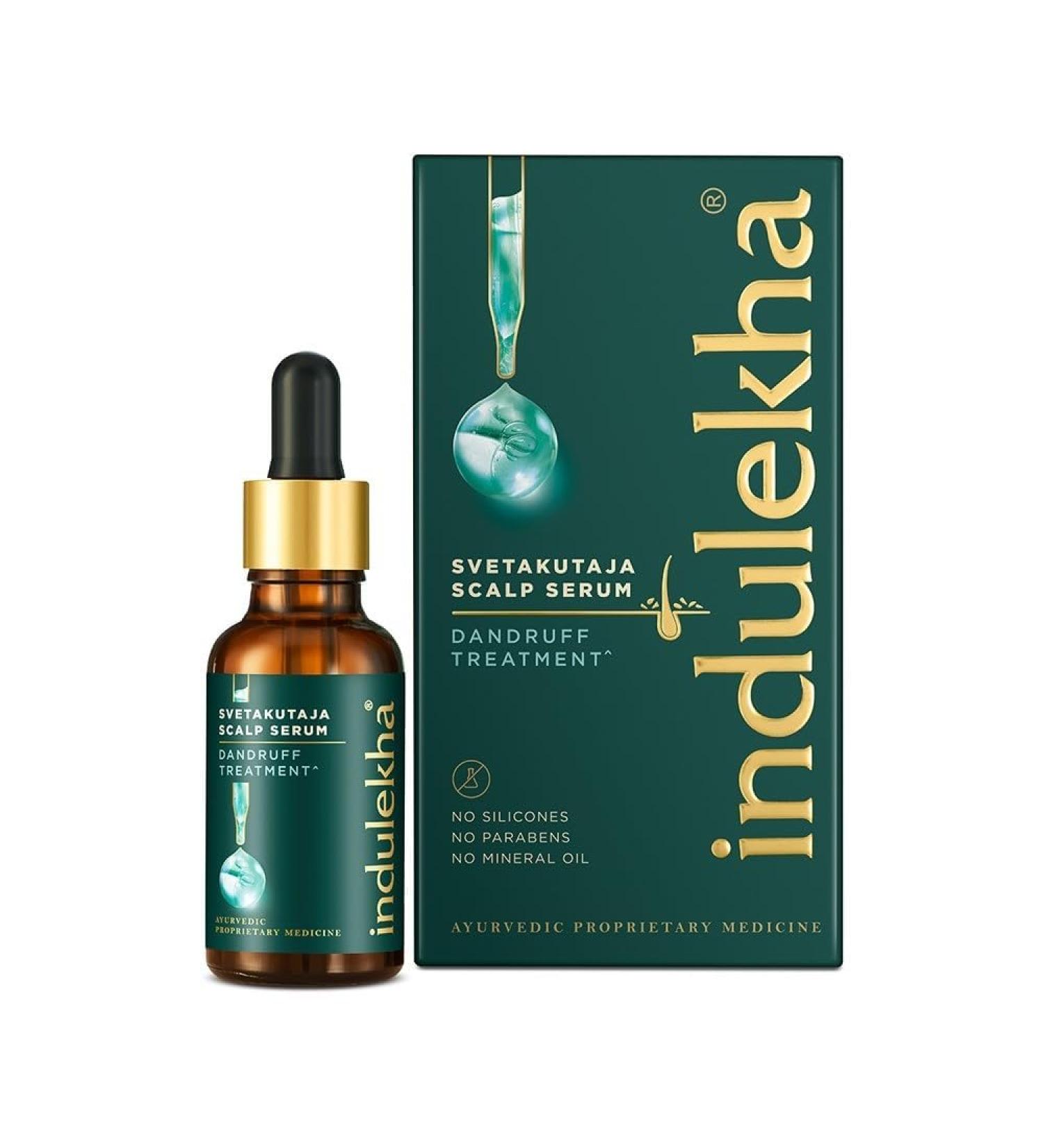 Indu..lekha Sve..tak..utaja Scalp Serum Dandruff Treatment Silicone & Paraben Free Ayurvedic Formula - Buy Online on GoSupps.com