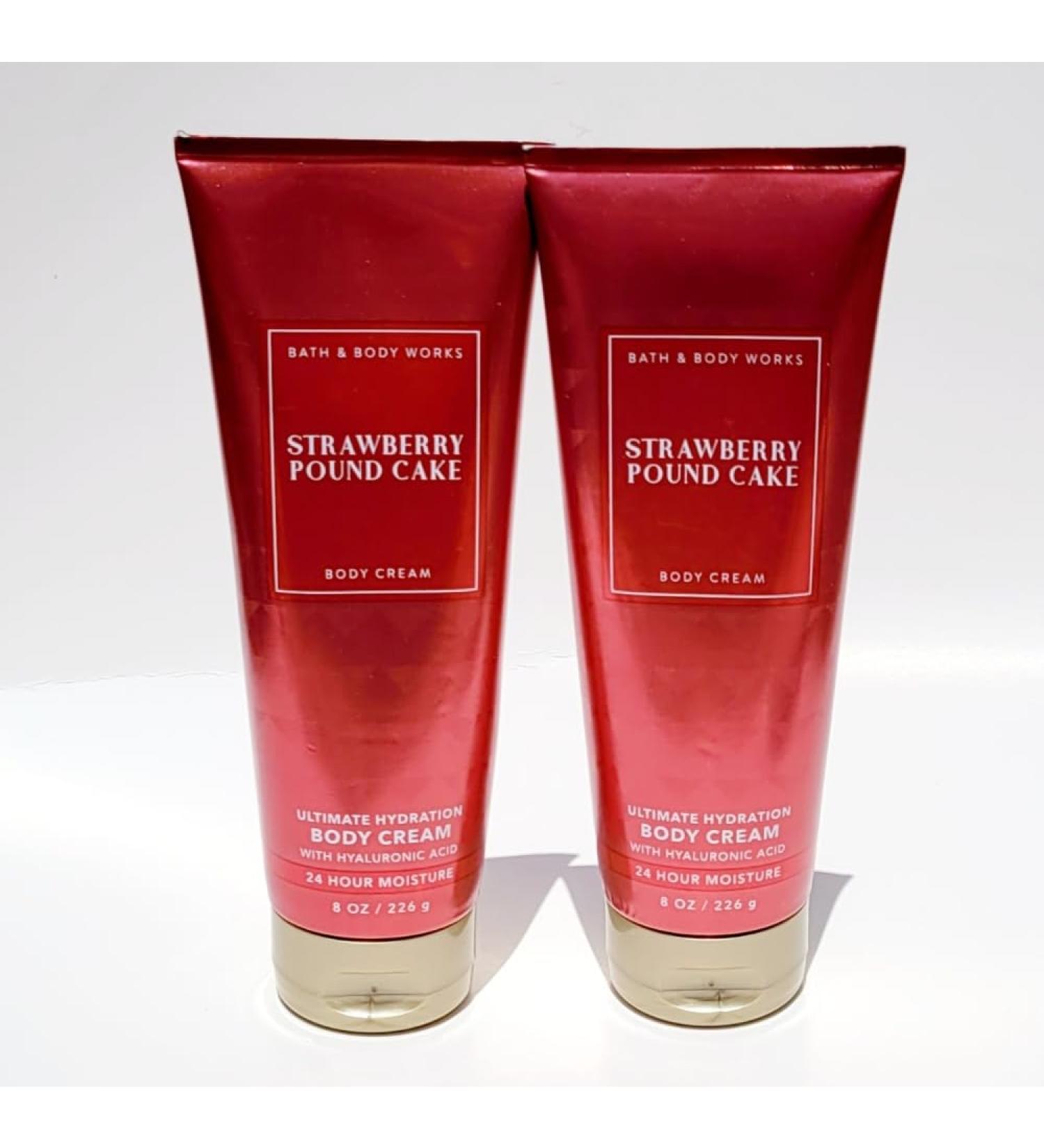 Bath and Body Works Strawberry Pound Cake Body Cream Set