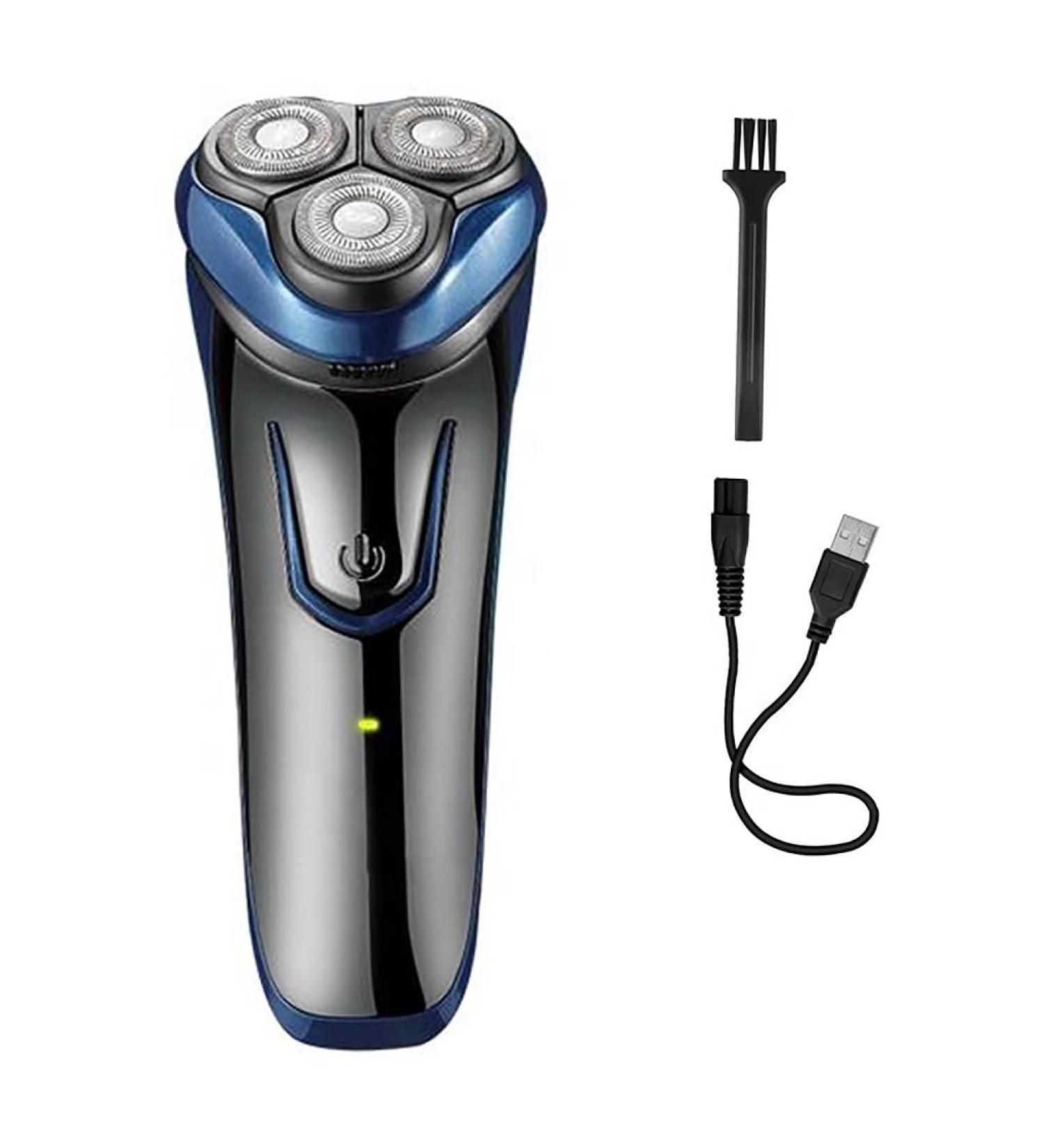 Rechargeable Electric Razor for Men - Cordless Rotary Wet & Dry Shaver | 3 Head Shaving Solution - Buy Online on GoSupps.com